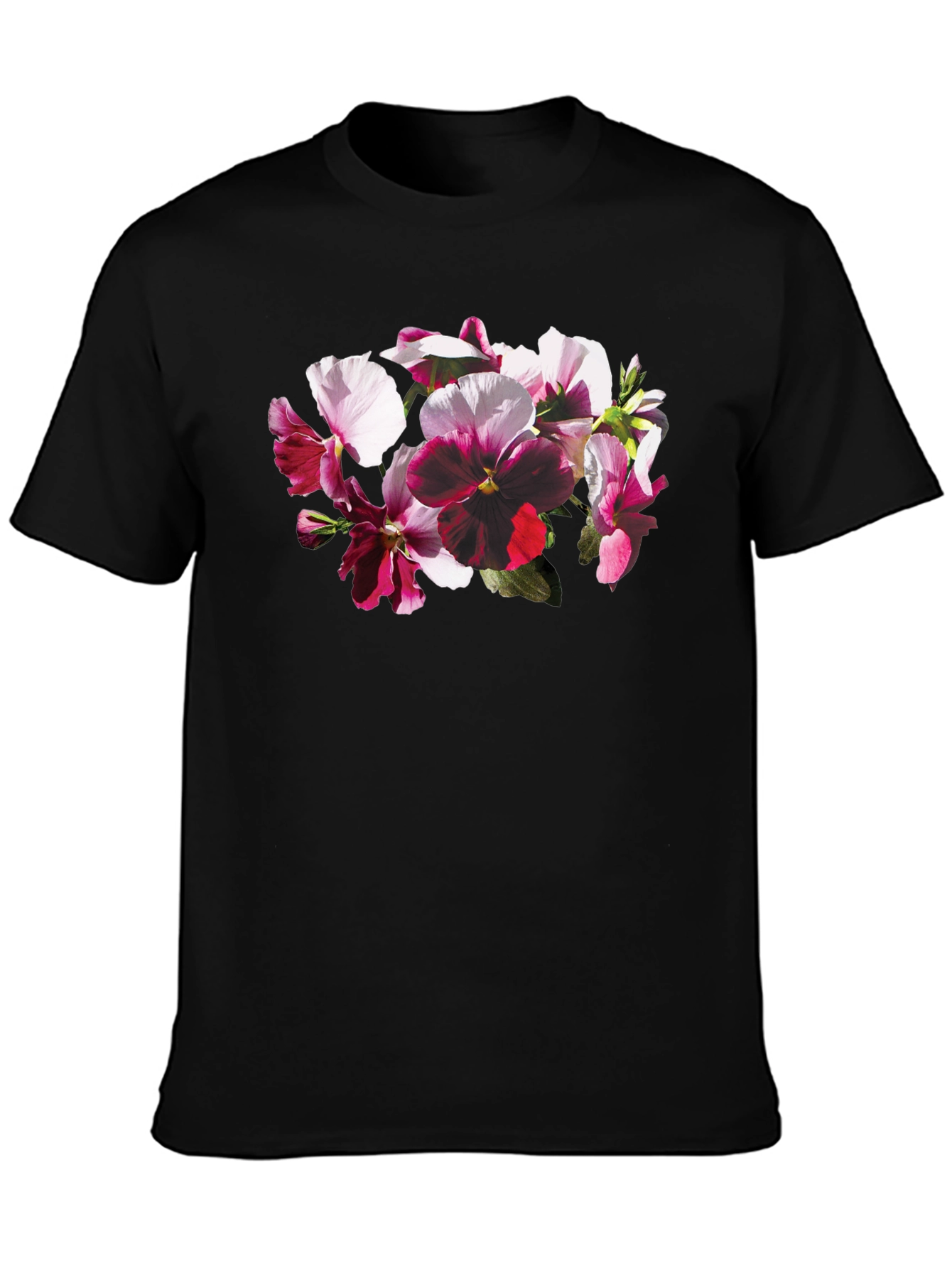 Floral Bouquet Graphic Black T-Shirt