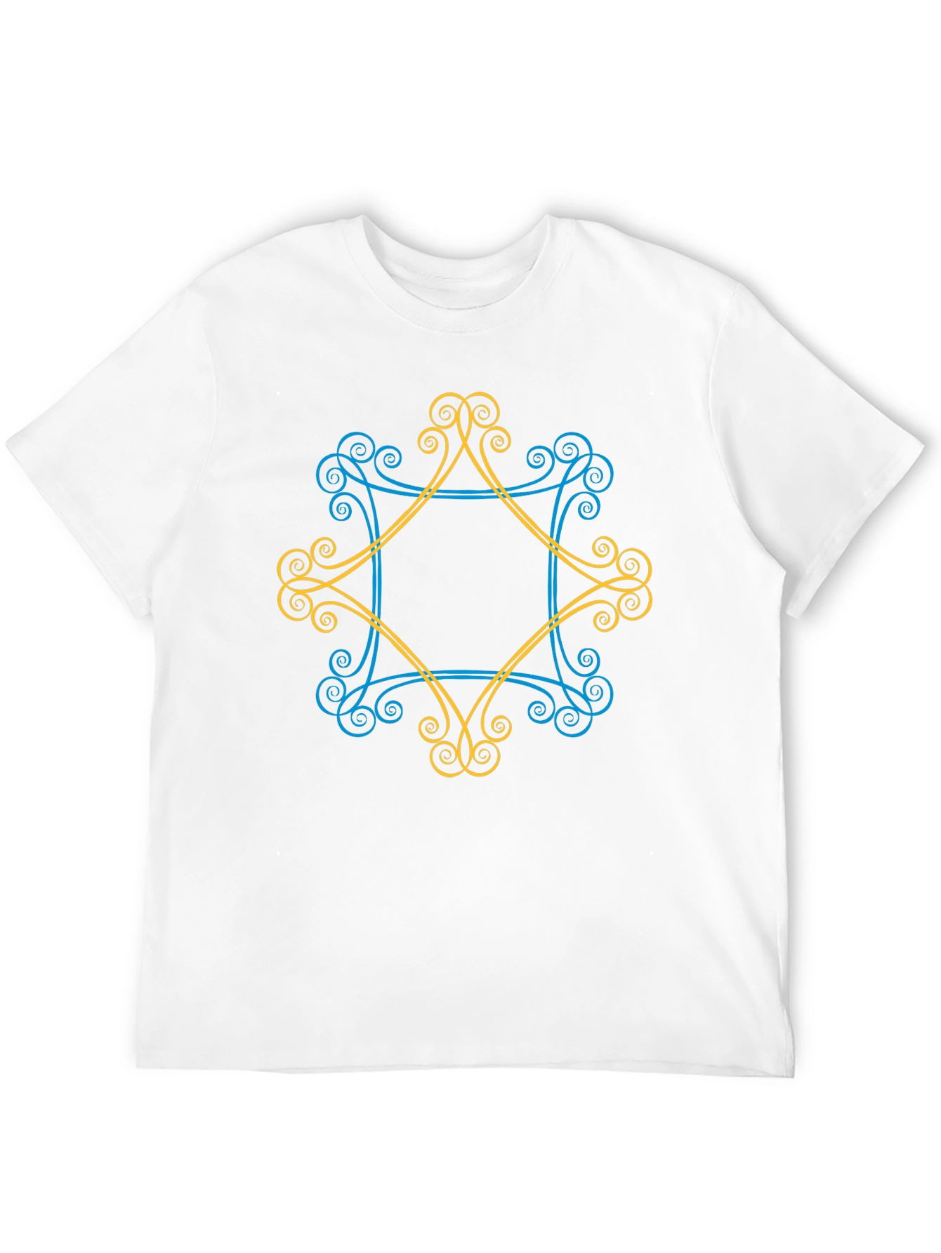 Geometric Swirl Graphic Tee - Mens Black T-Shirt