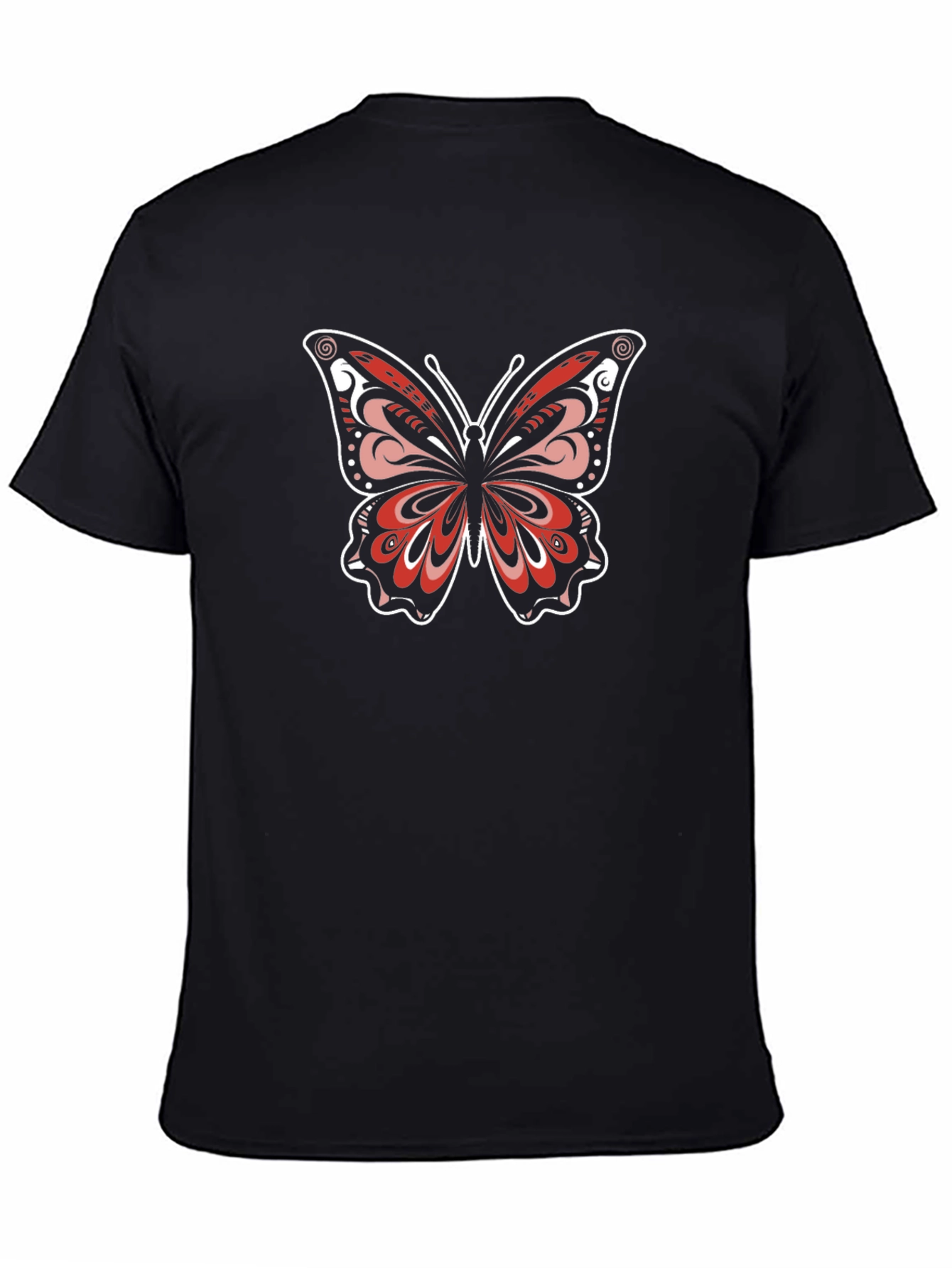 Butterfly Graphic Tee - Stylish Black Cotton T-Shirt