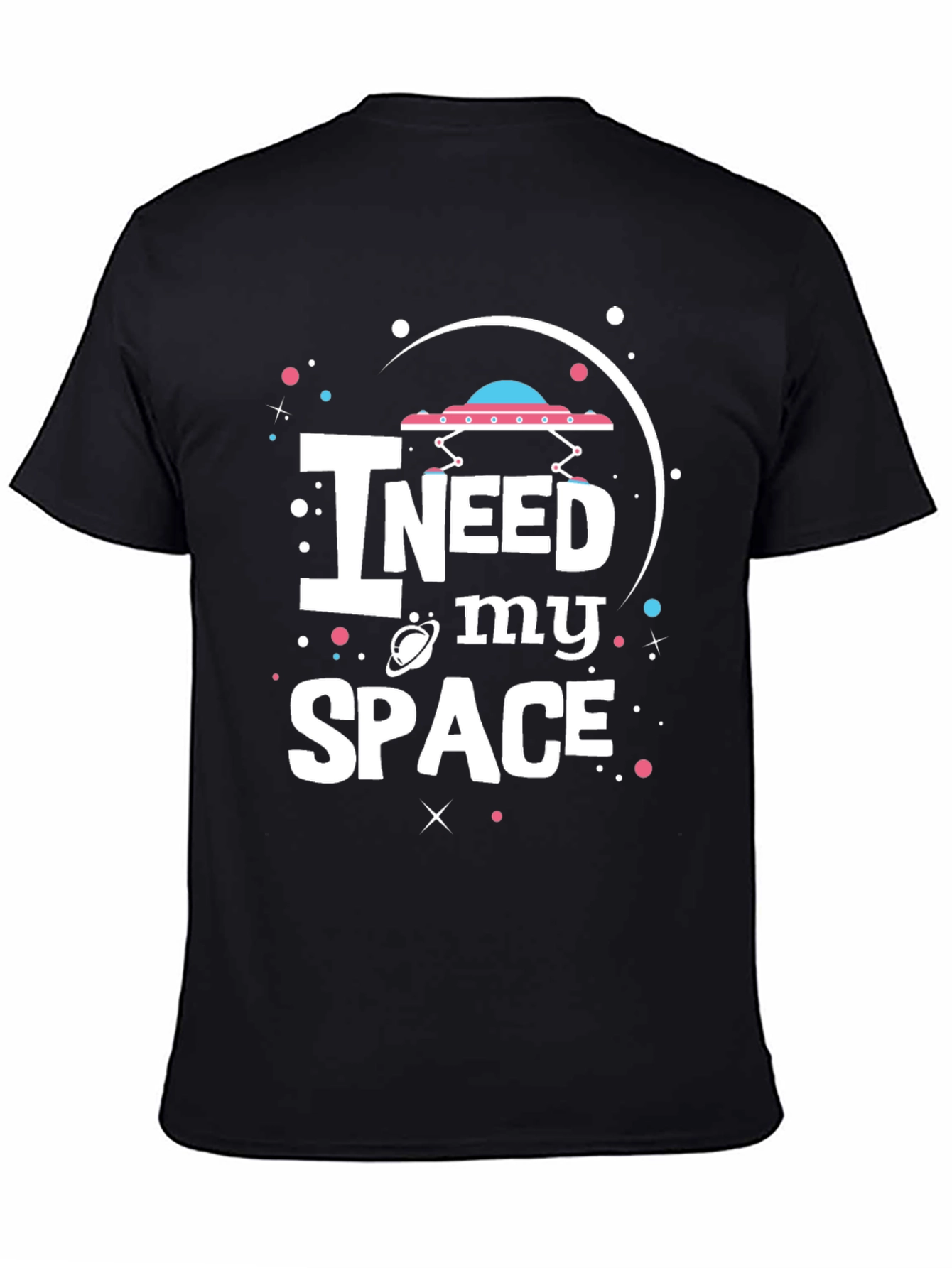 I Need My Space Black Graphic T-Shirt