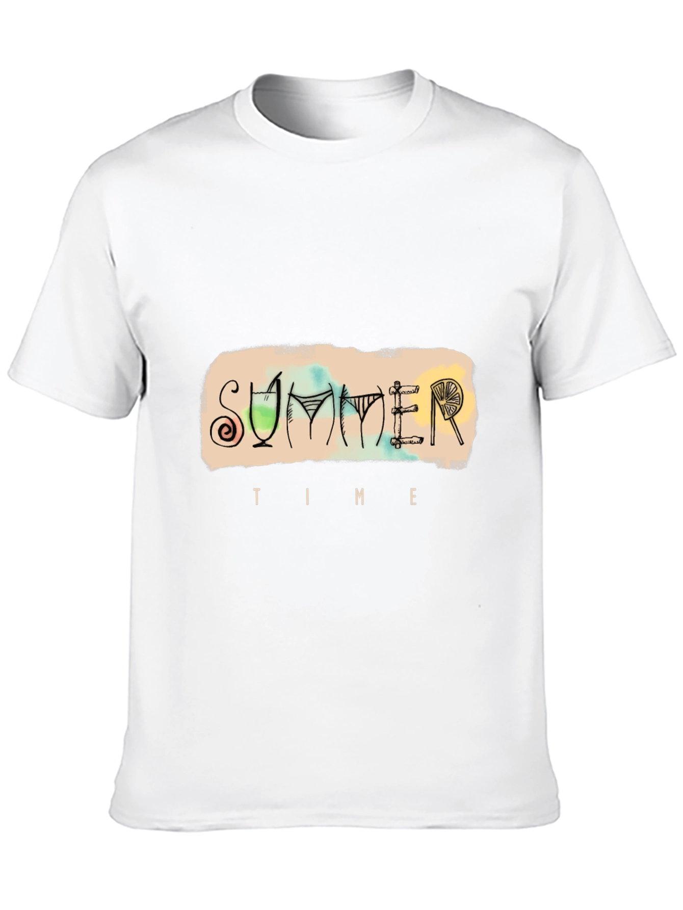 Summer Time Graphic Tee - Black Cotton T-Shirt