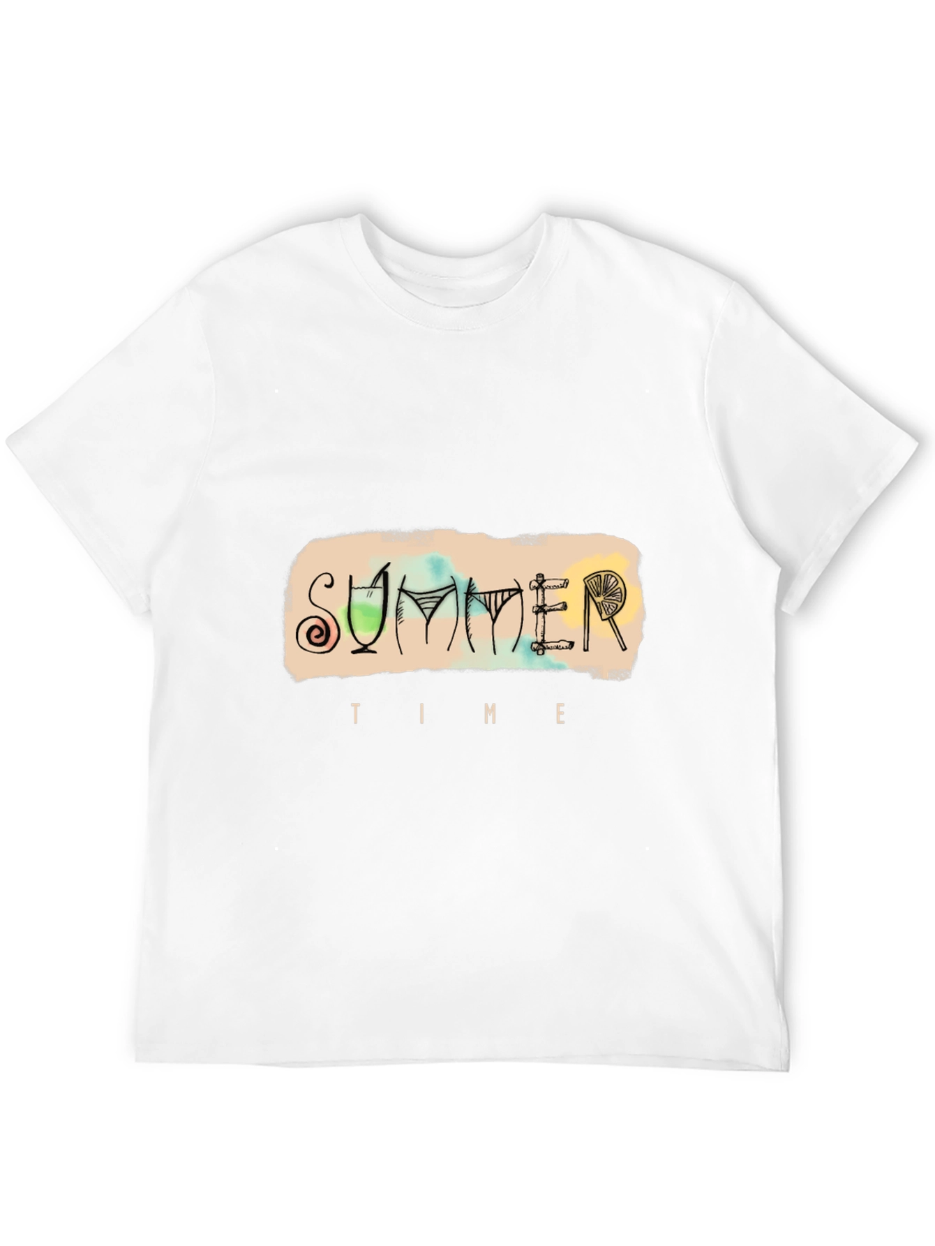 Summer Time Graphic Tee - Black Cotton T-Shirt
