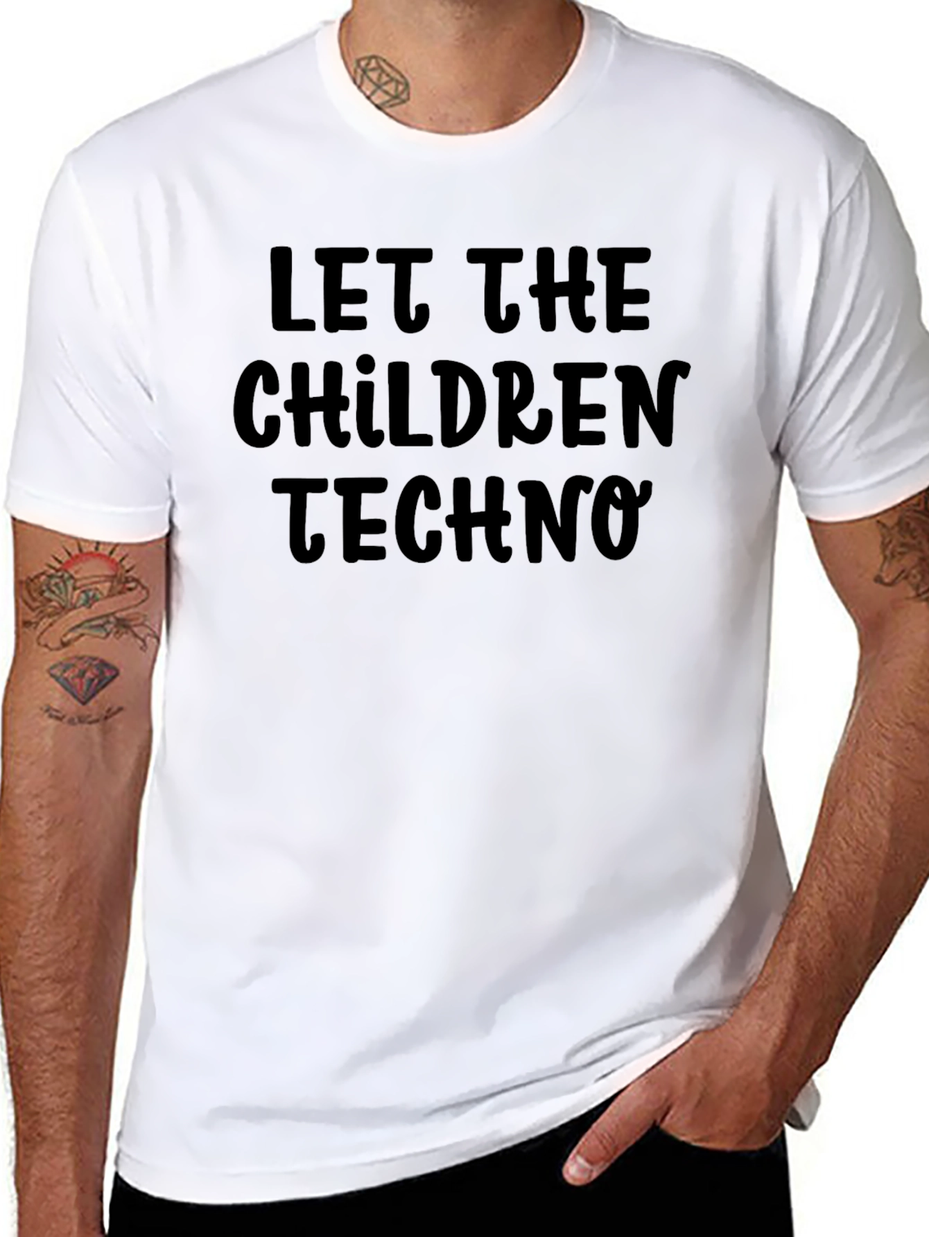Let The Children Techno Black T-Shirt