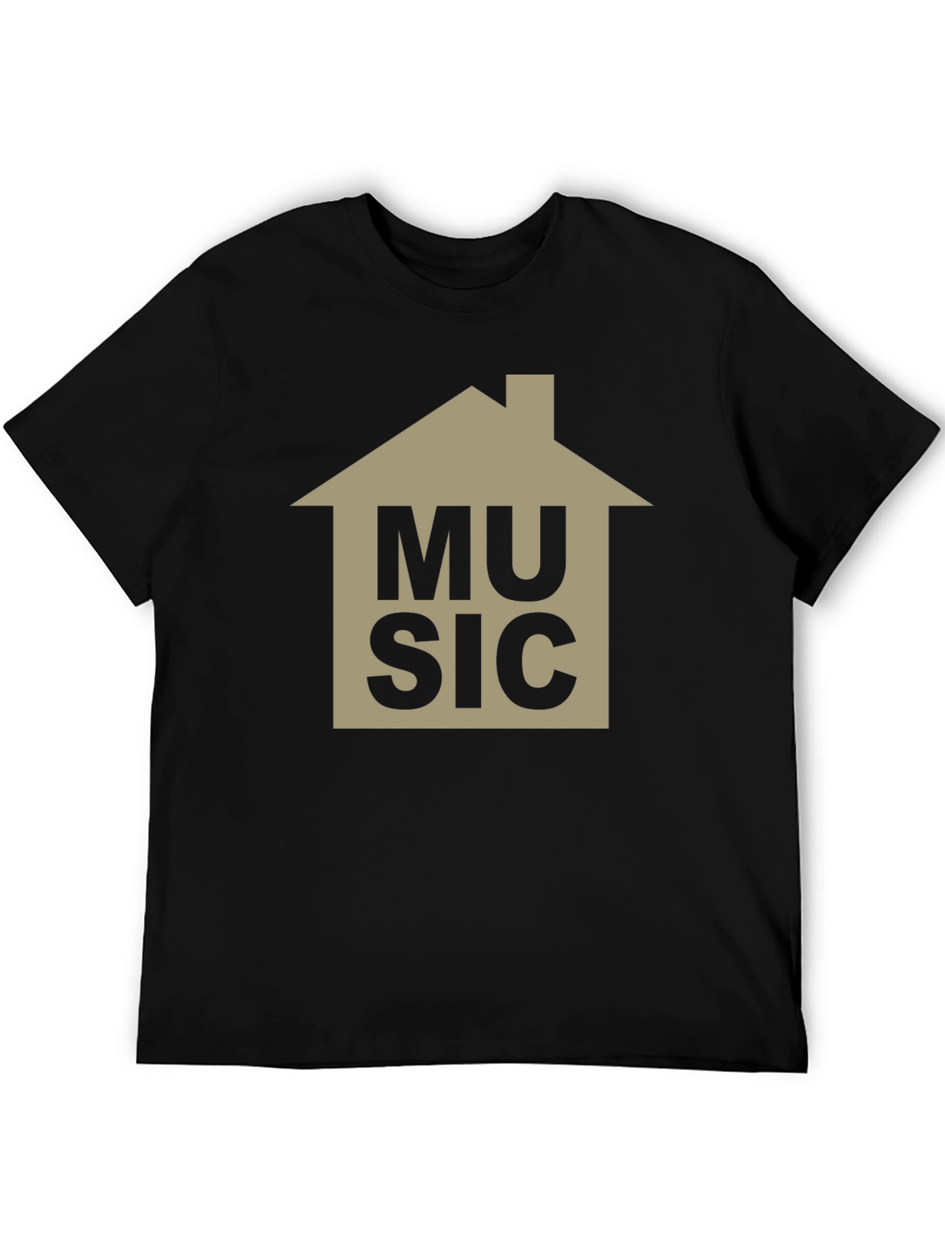 House Music Graphic Tee - Black Cotton T-Shirt