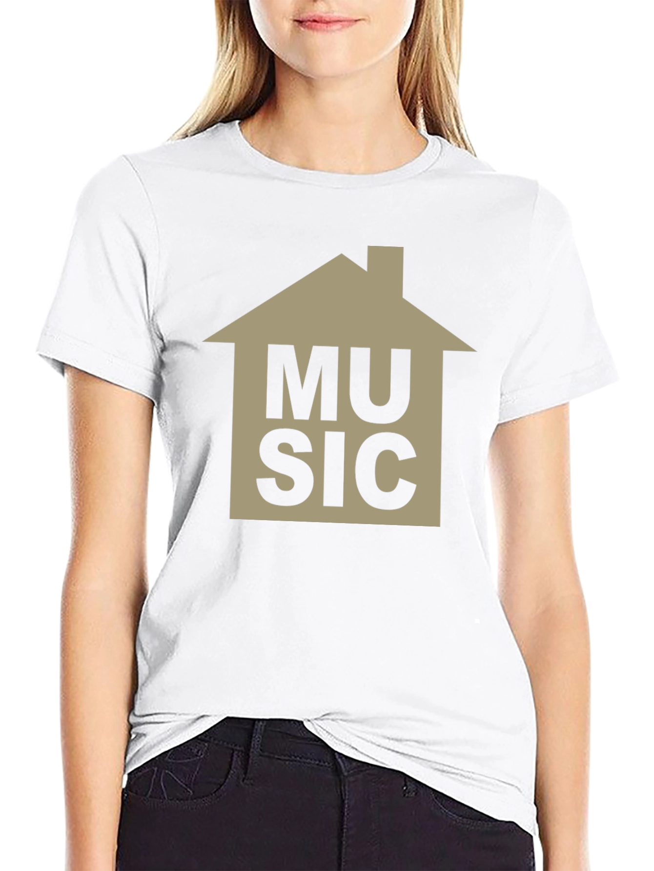 House Music Graphic Tee - Black Cotton T-Shirt