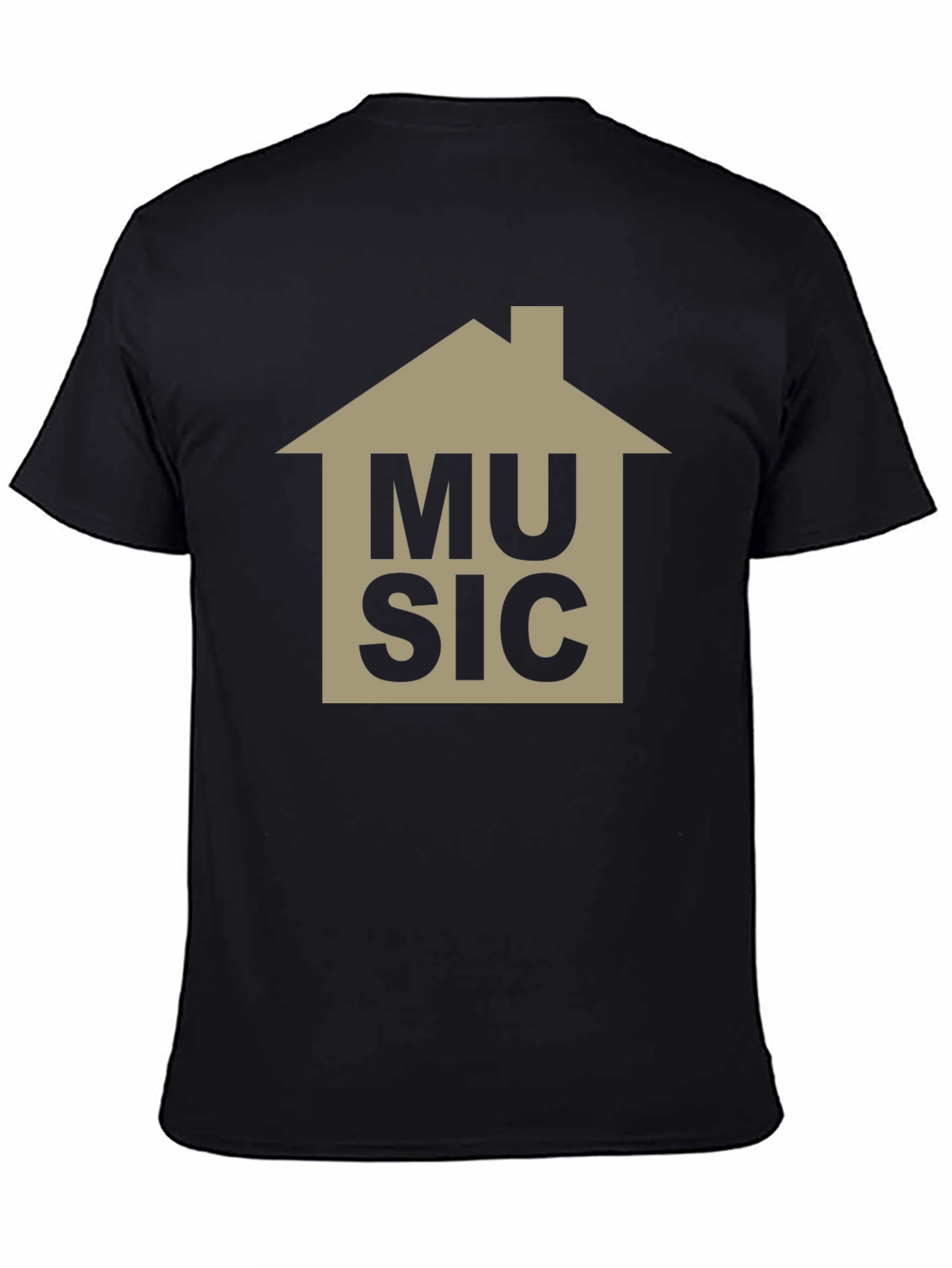 House Music Graphic Tee - Black Cotton T-Shirt