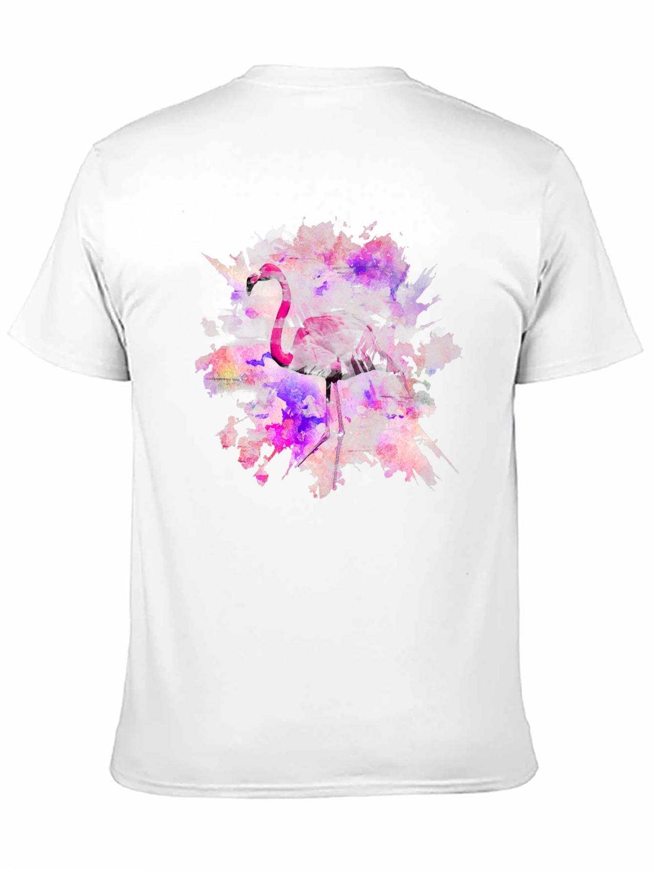 Flamingo Watercolor Black T-Shirt