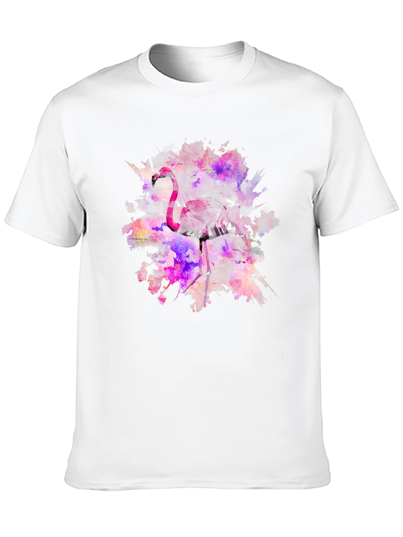 Flamingo Watercolor Black T-Shirt