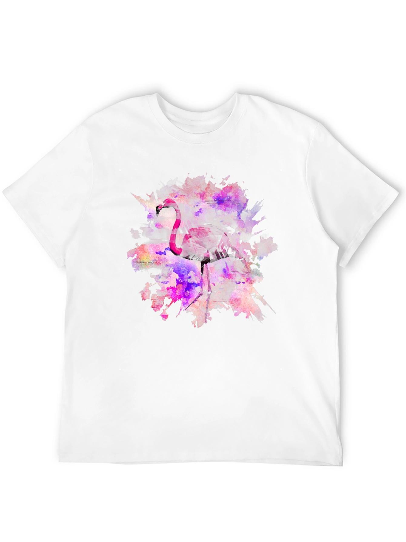 Flamingo Watercolor Black T-Shirt