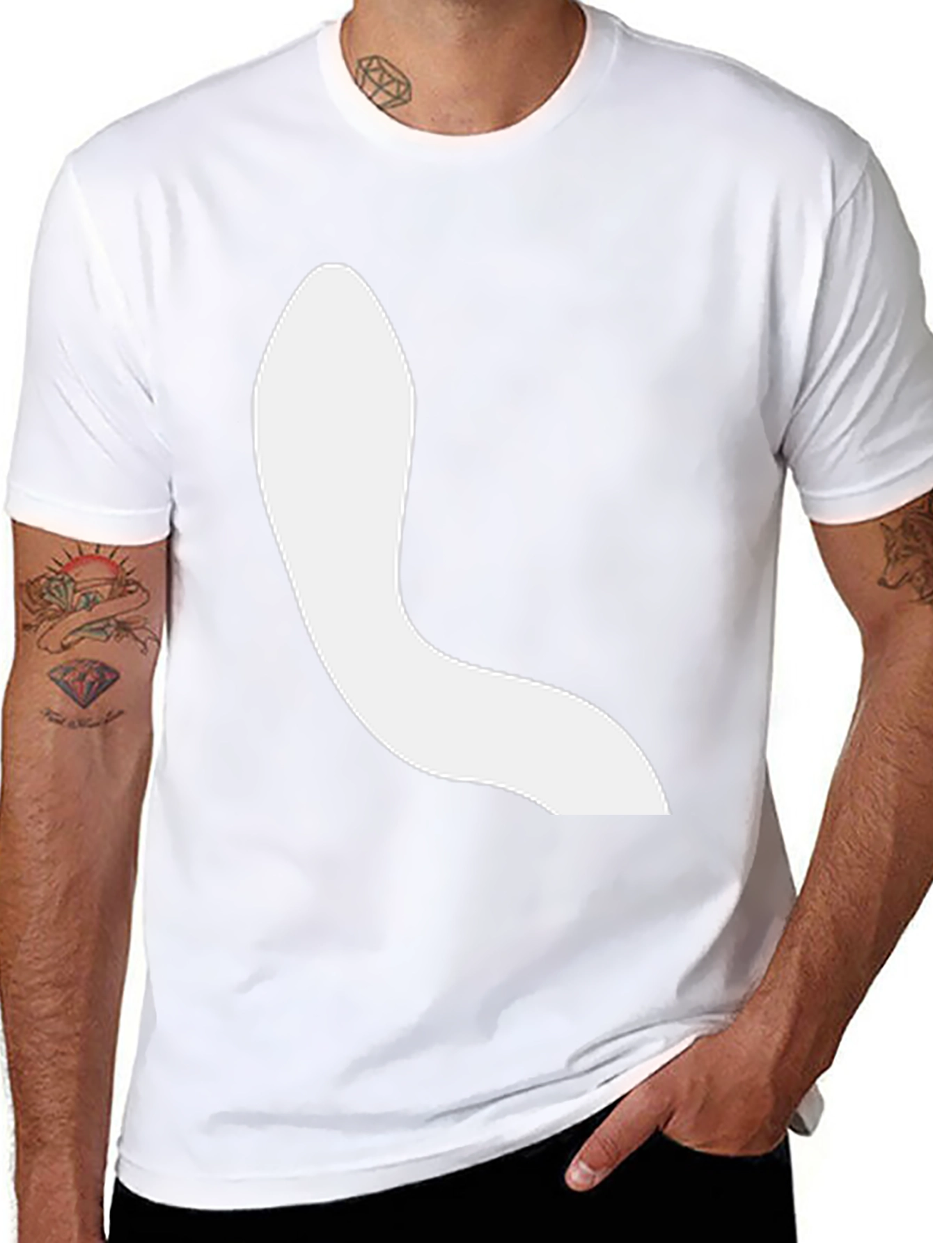 Modern Black Tee with Abstract White Design