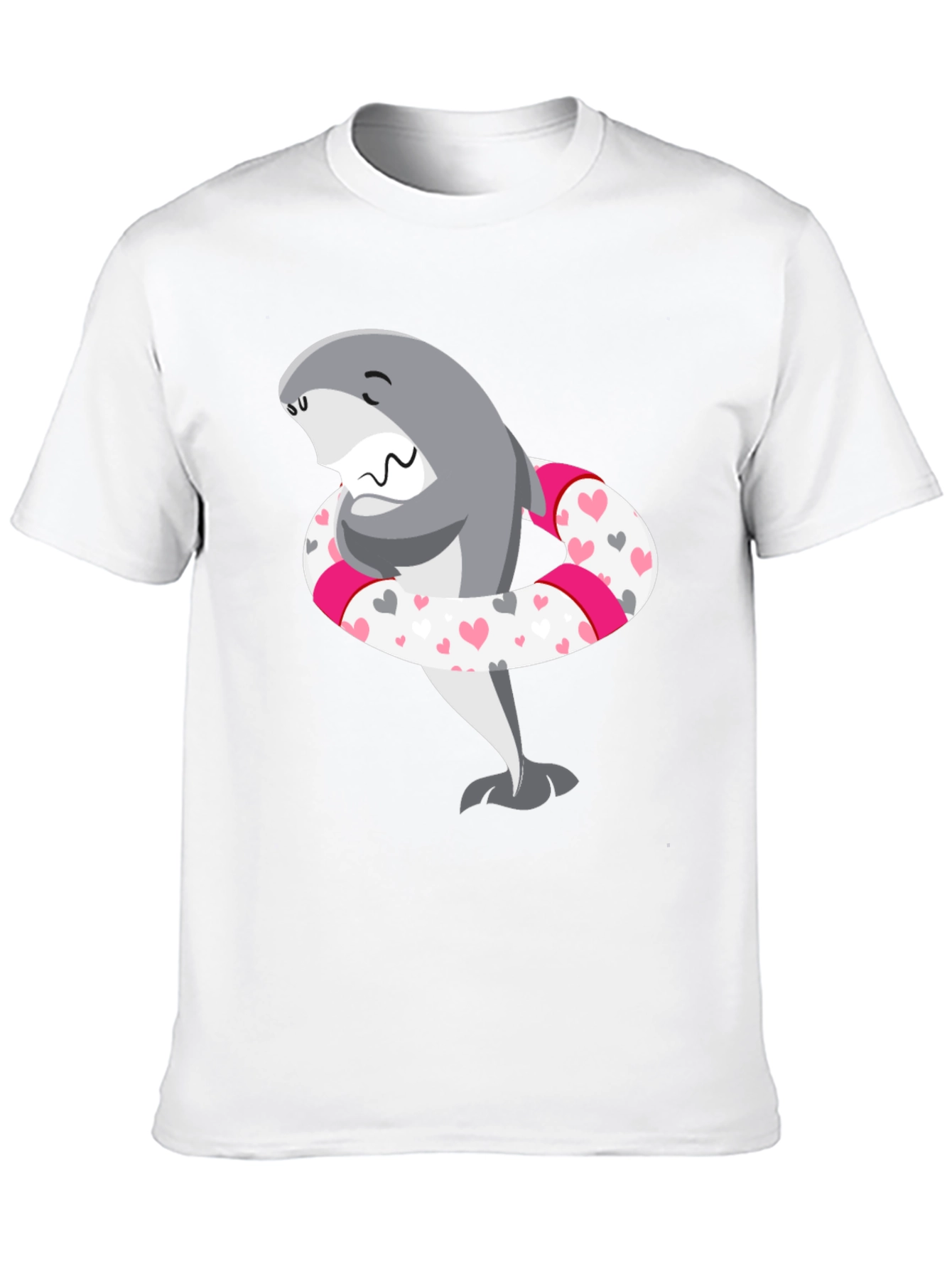 Cute Shark T-Shirt - Heart Swim Ring