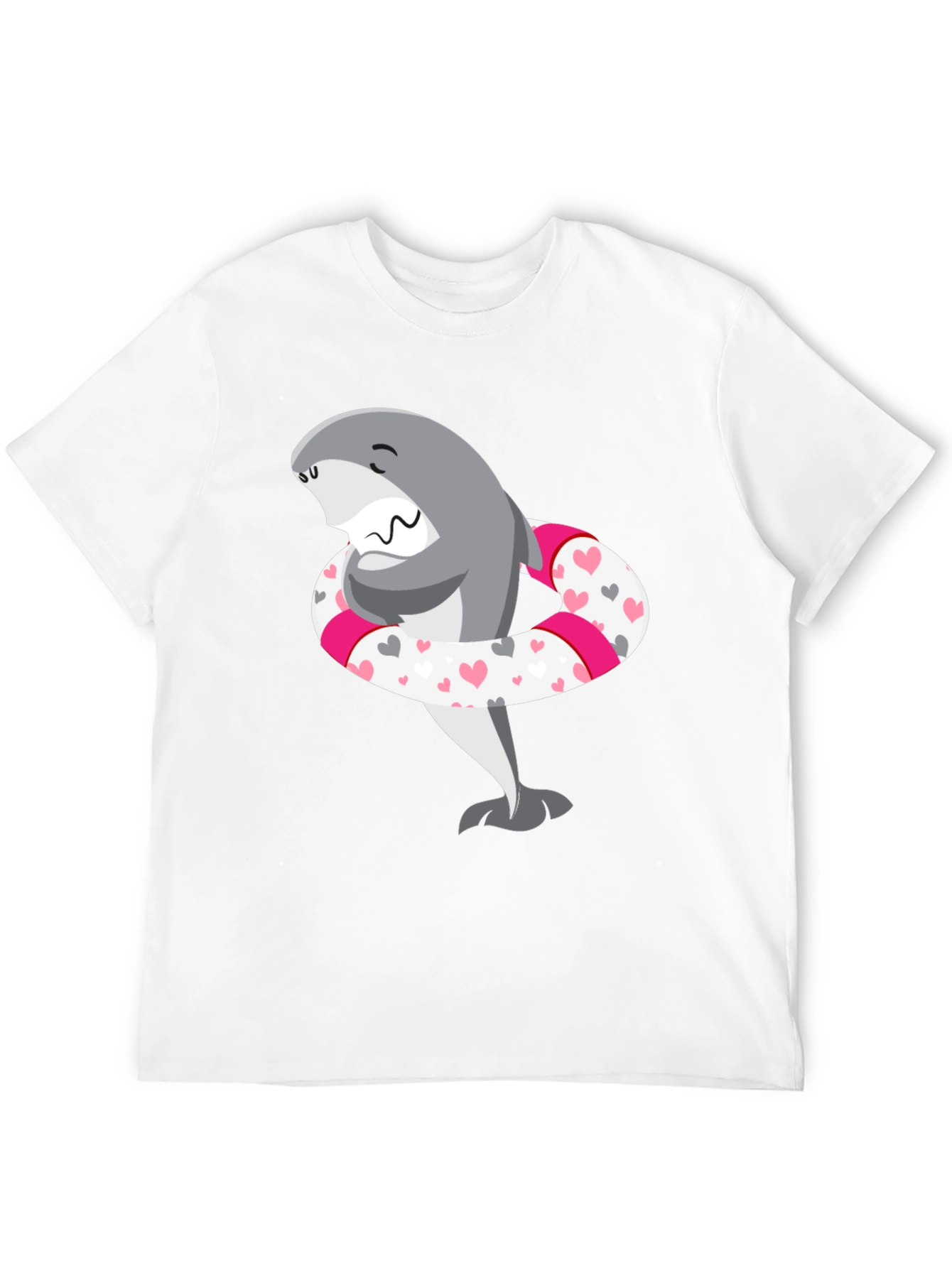 Cute Shark T-Shirt - Heart Swim Ring