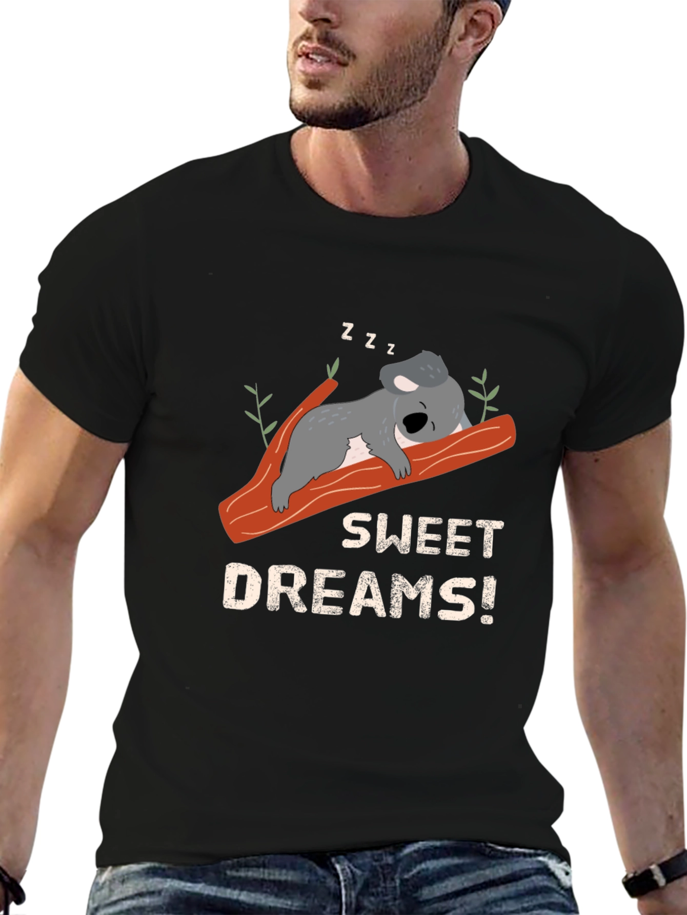 Sweet Dreams Koala Bear T-Shirt - Black