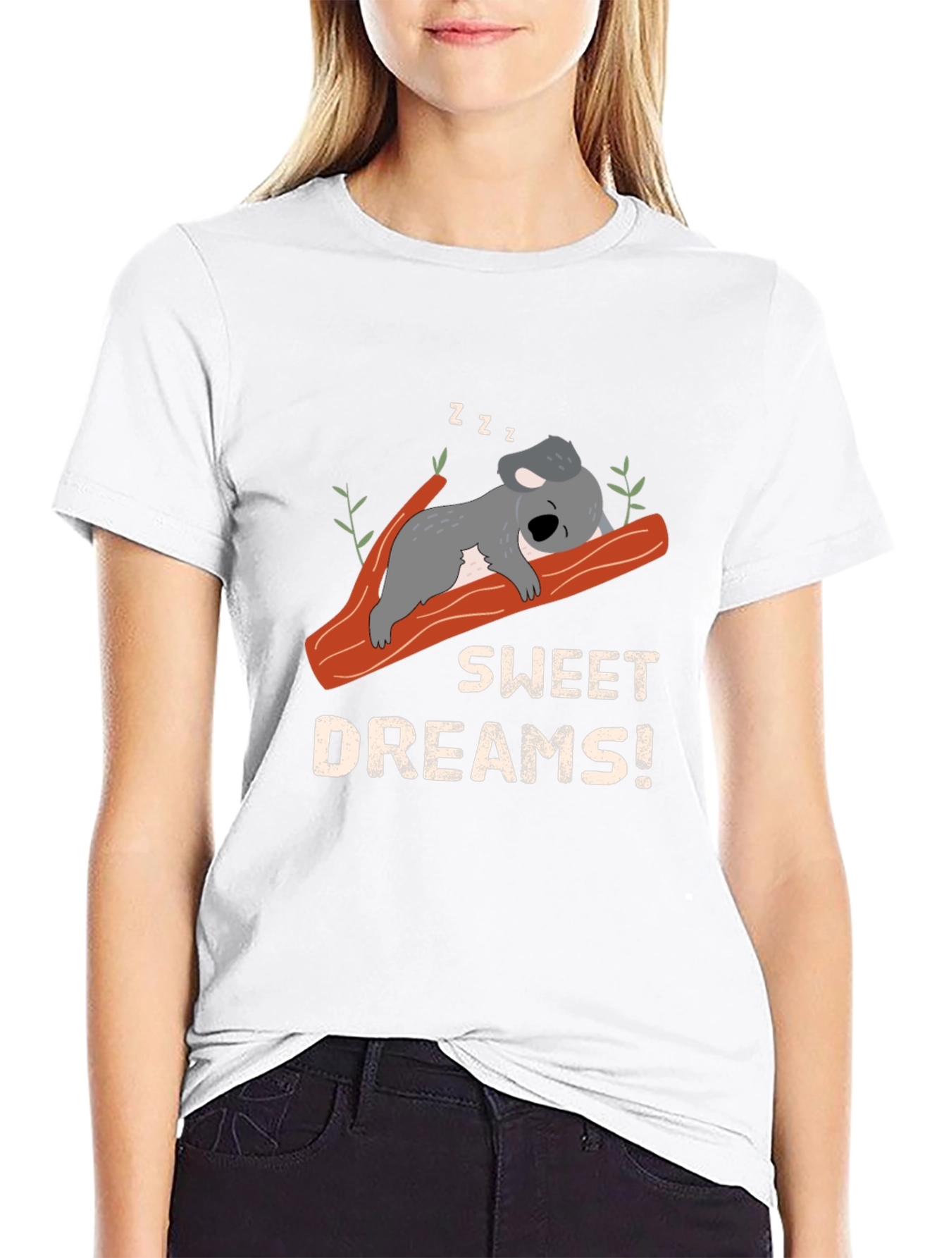 Sweet Dreams Koala Bear T-Shirt - Black