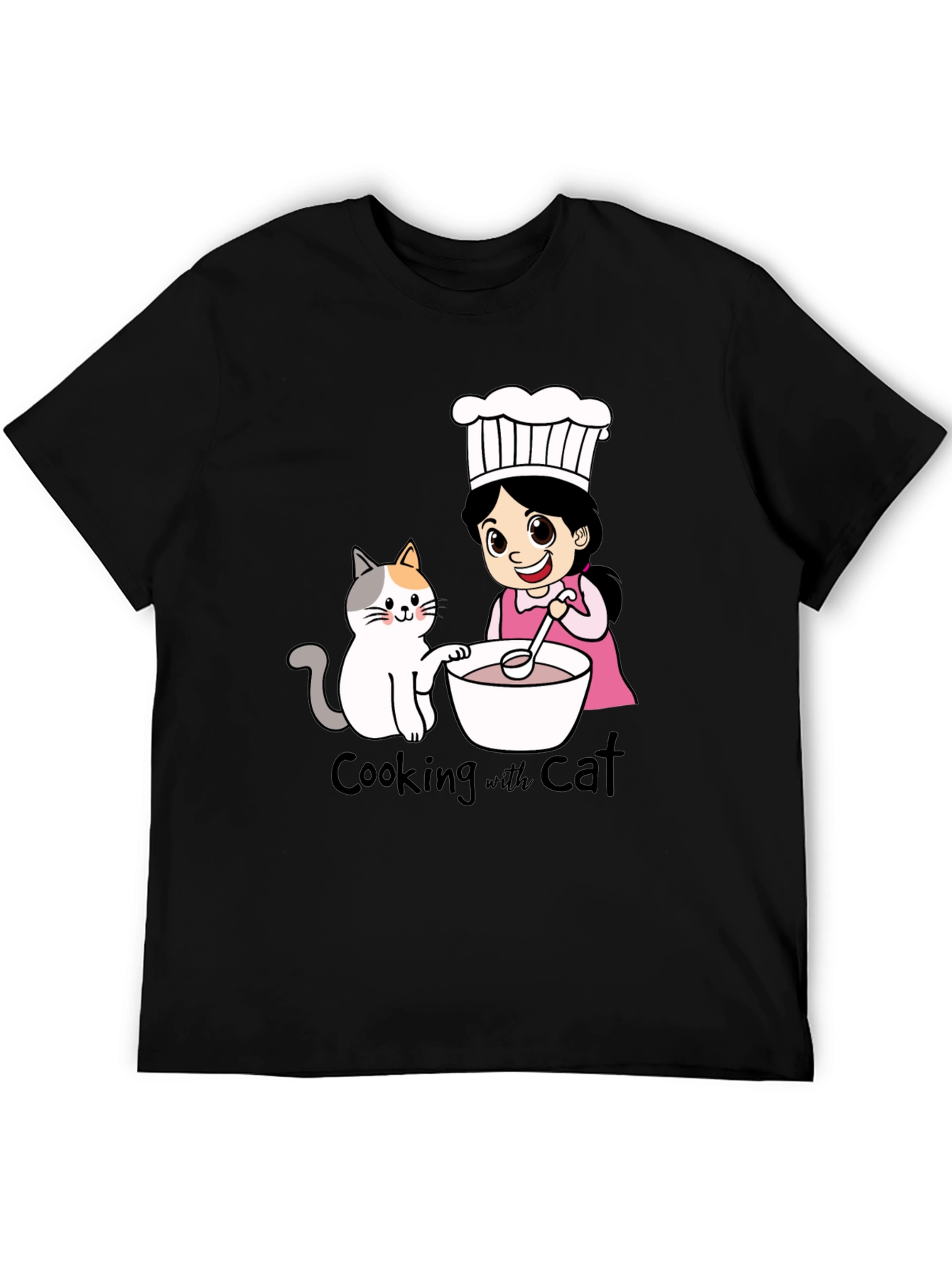 Cooking with Cat Graphic T-Shirt