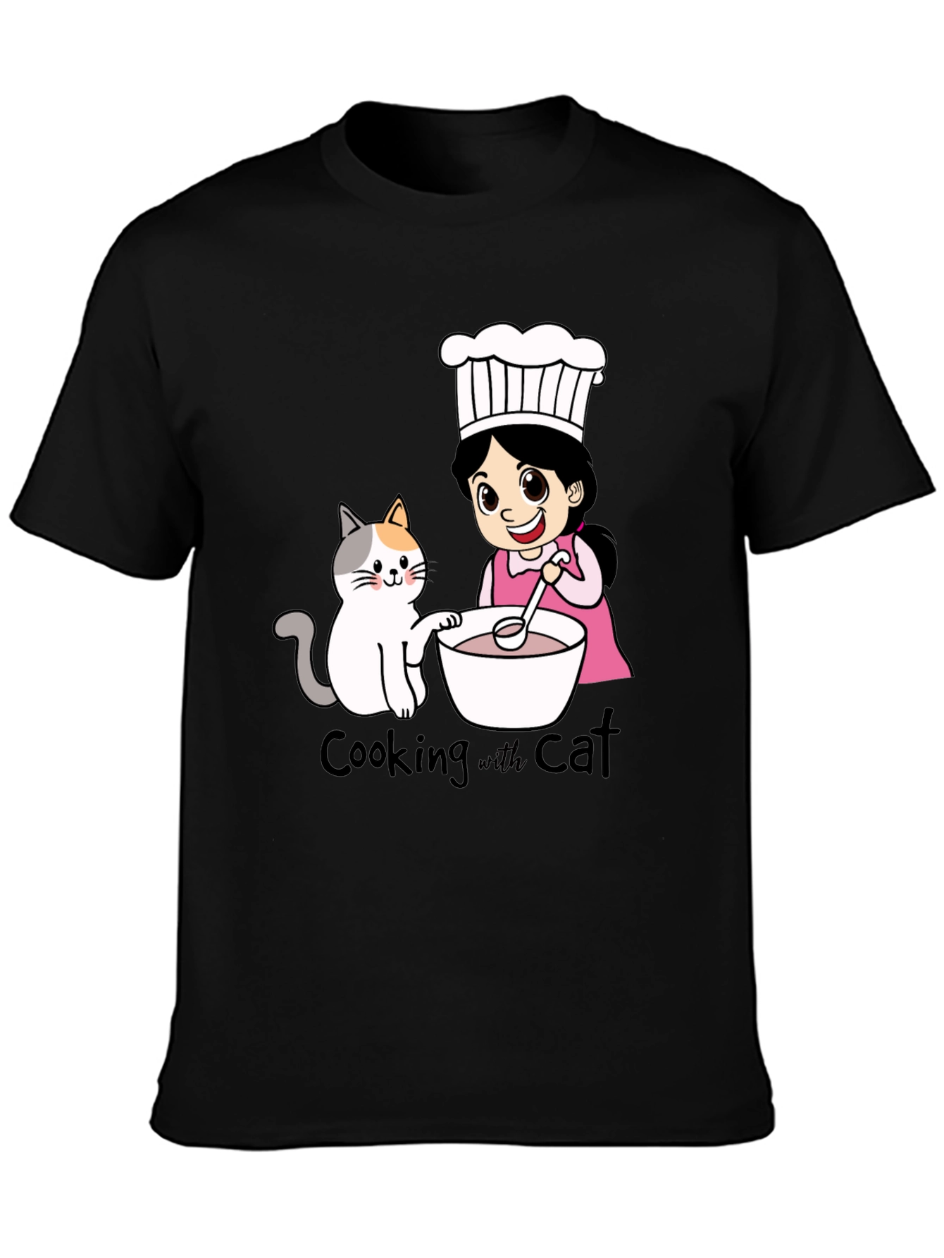 Cooking with Cat Graphic T-Shirt