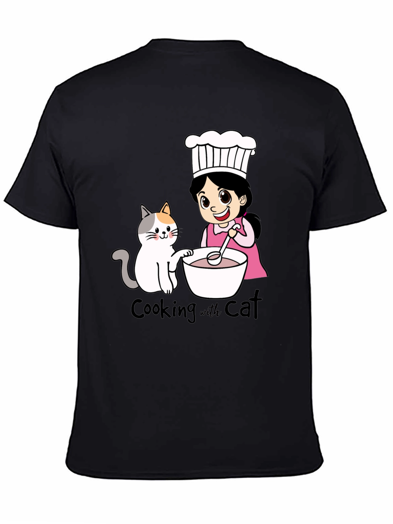 Cooking with Cat Graphic T-Shirt