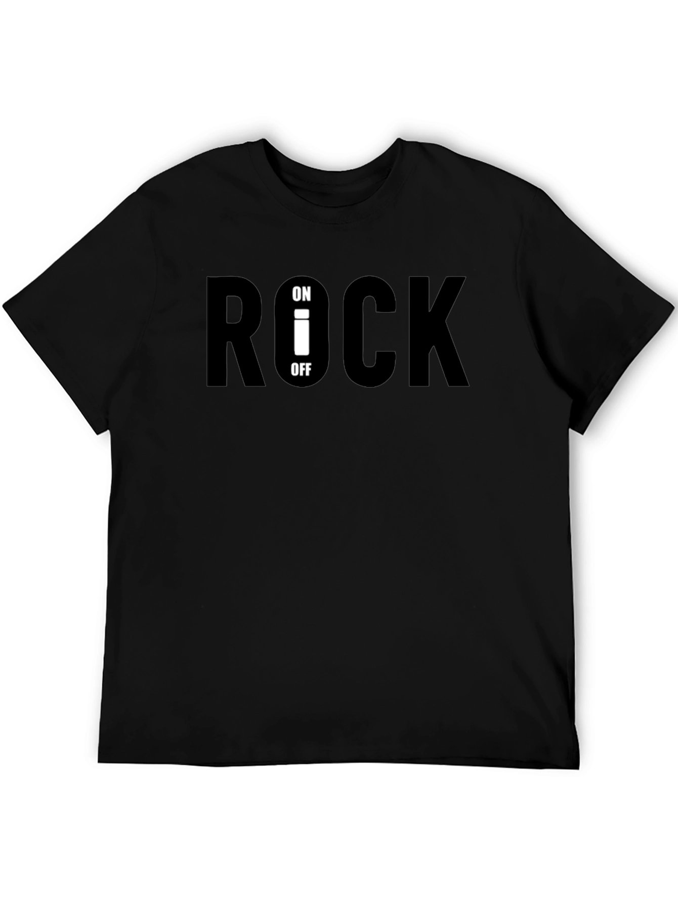 Rock On/Off Graphic Tee - Black Cotton T-Shirt