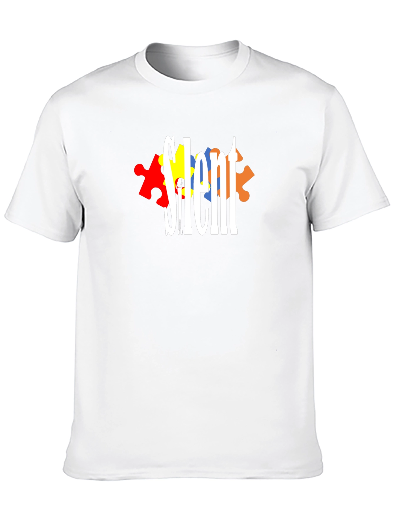 Silent Autism Awareness T-Shirt - Puzzle Piece Design