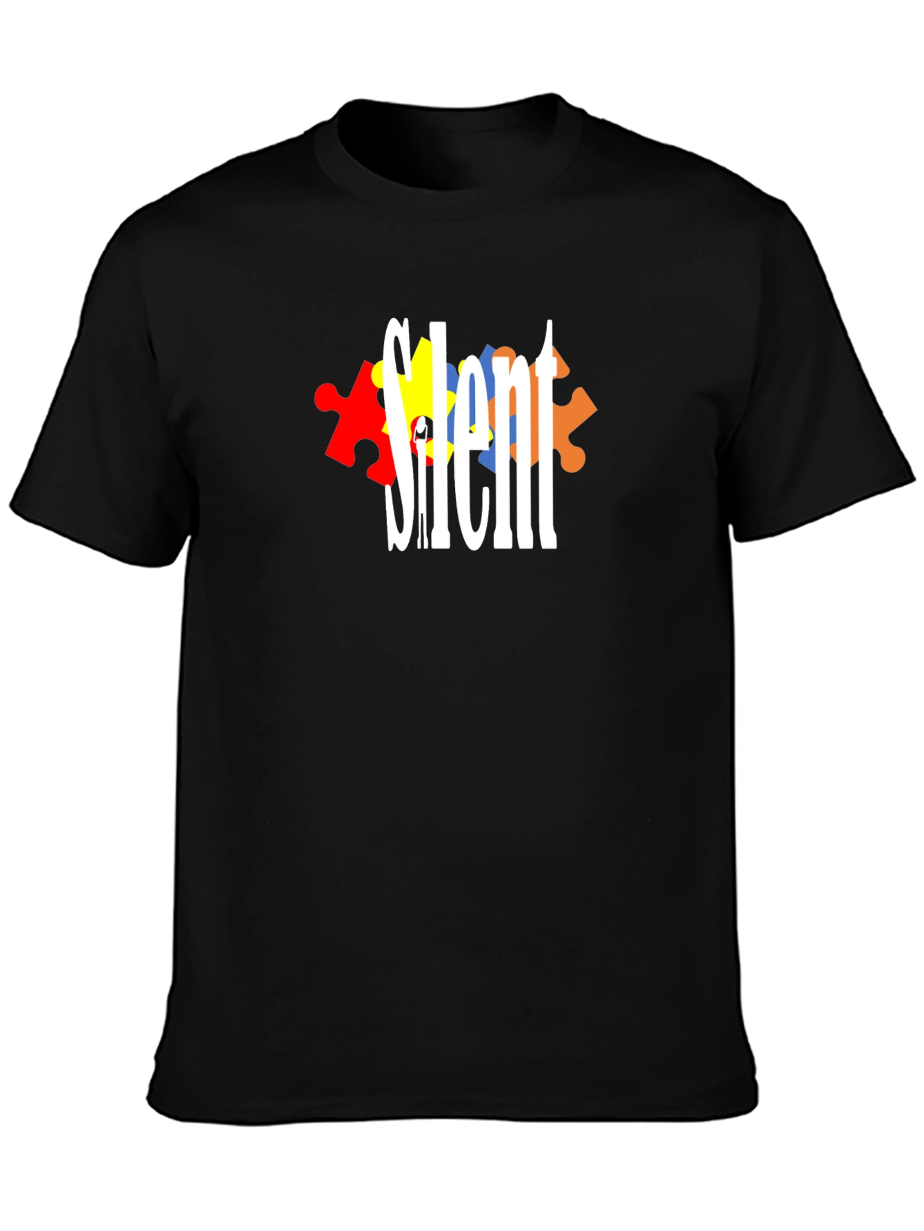 Silent Autism Awareness T-Shirt - Puzzle Piece Design