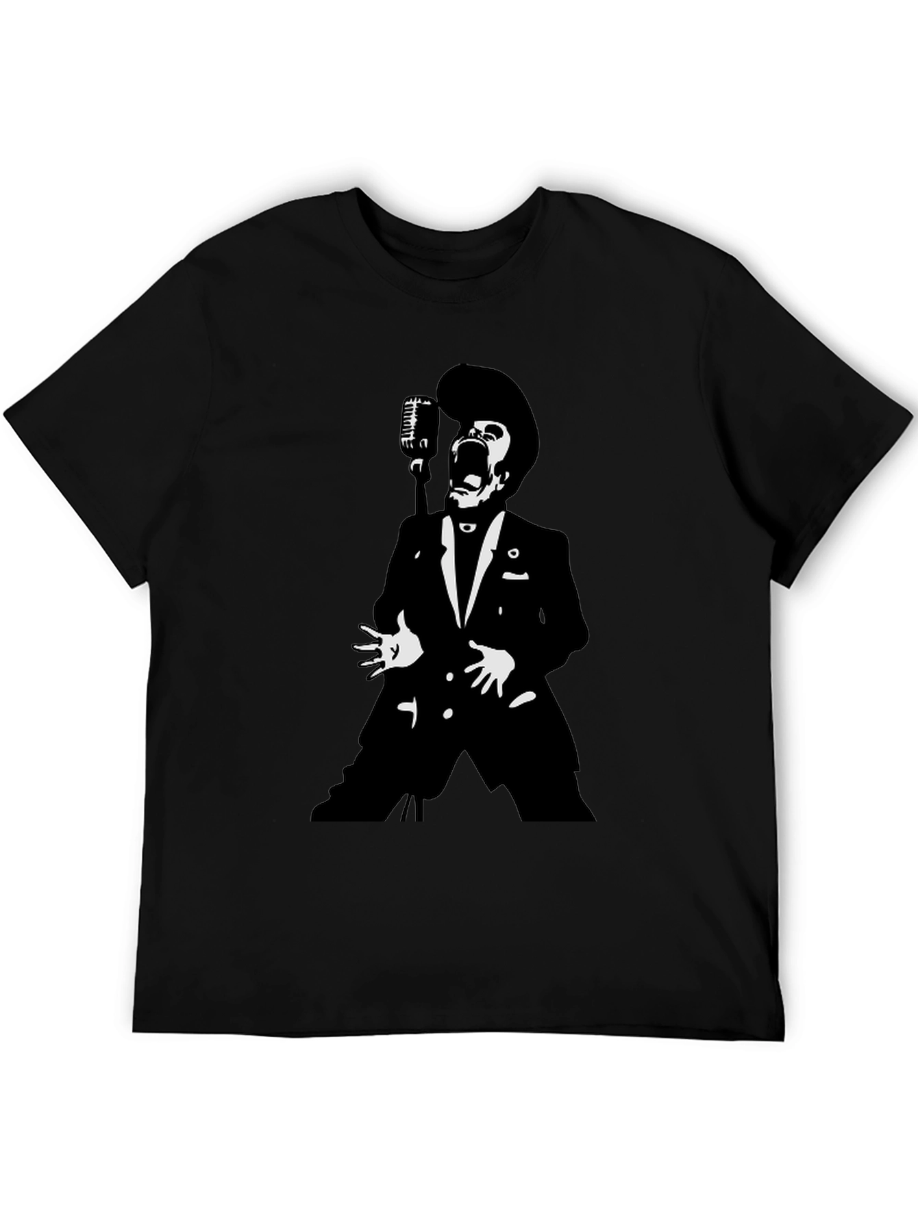 Retro Singer Graphic Black T-Shirt