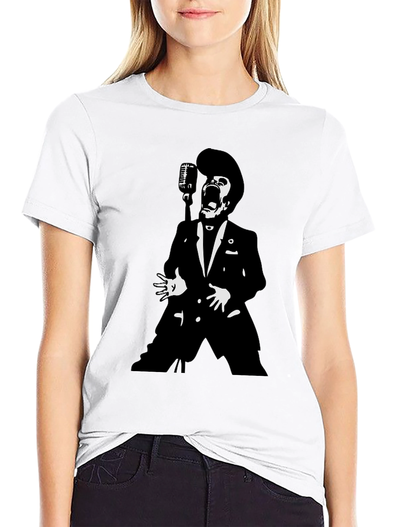 Retro Singer Graphic Black T-Shirt