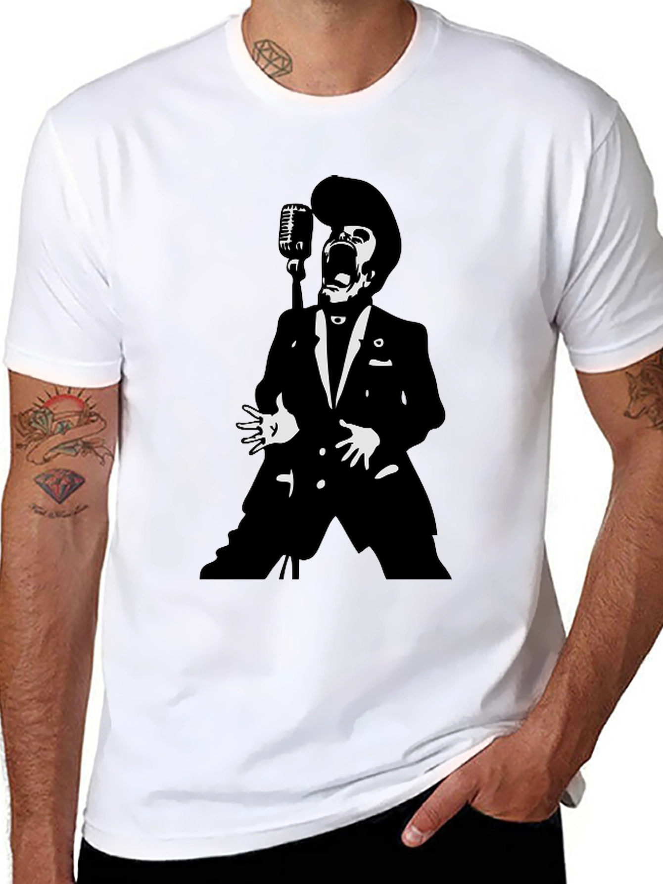 Retro Singer Graphic Black T-Shirt