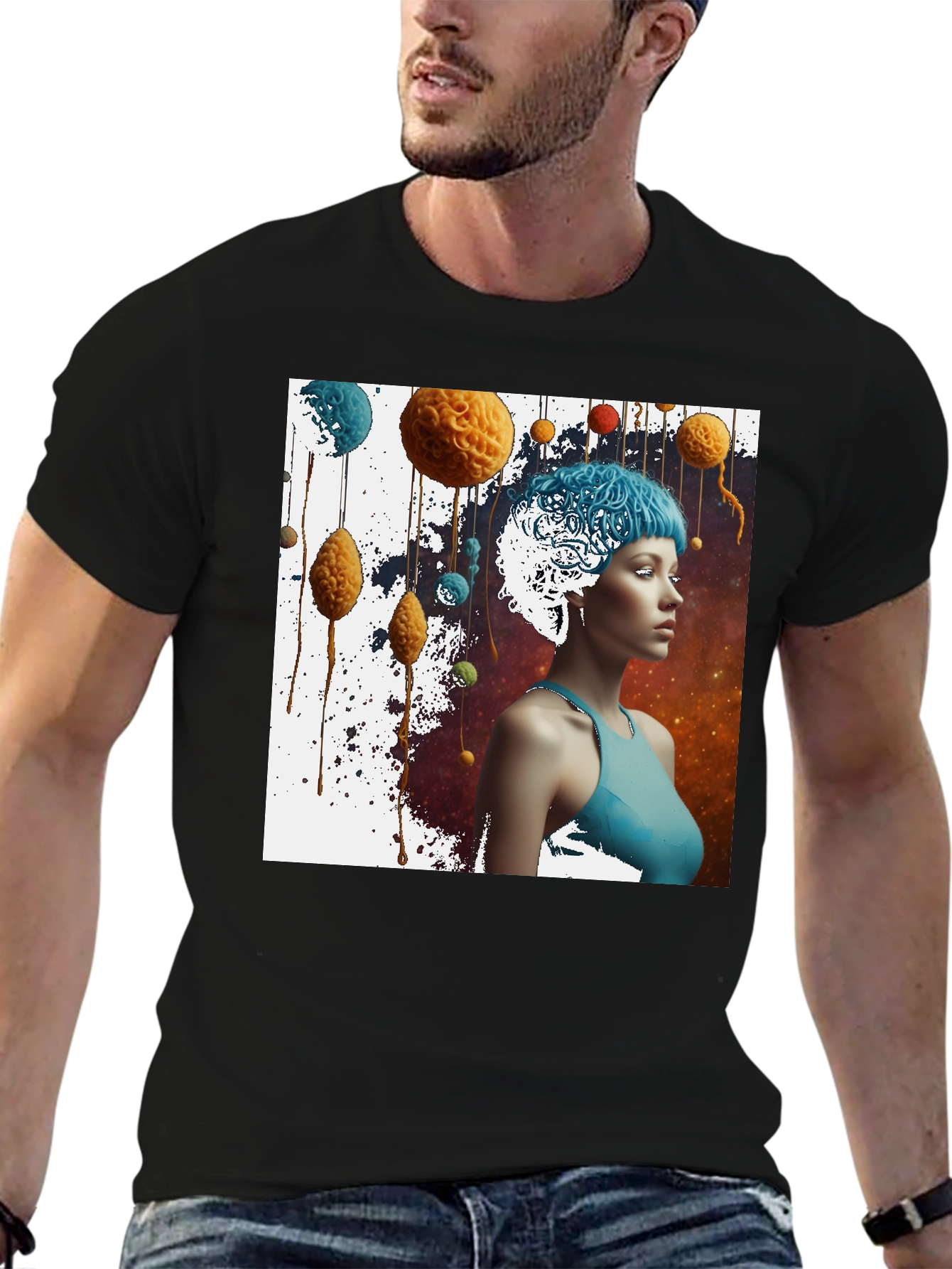 Abstract Brainy Tee - Artistic Graphic T-Shirt