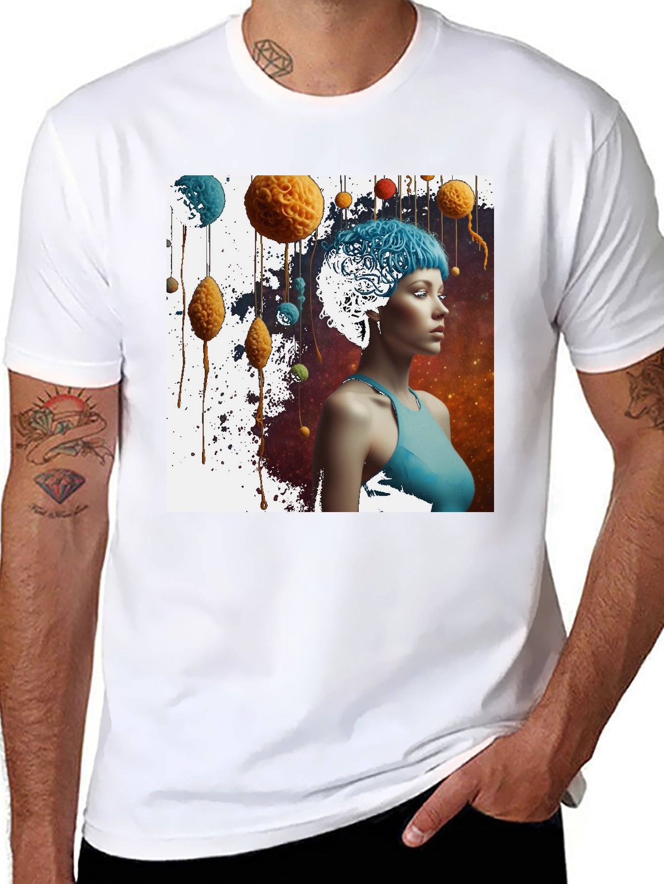 Abstract Brainy Tee - Artistic Graphic T-Shirt
