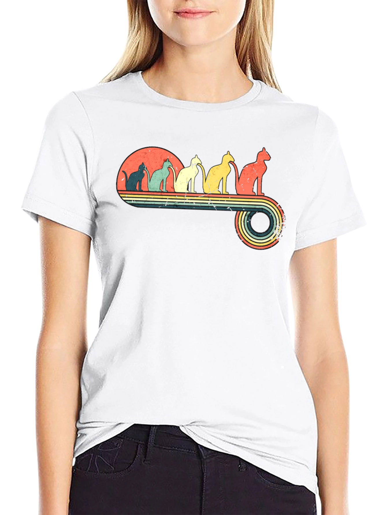 Retro Cats Graphic T-Shirt