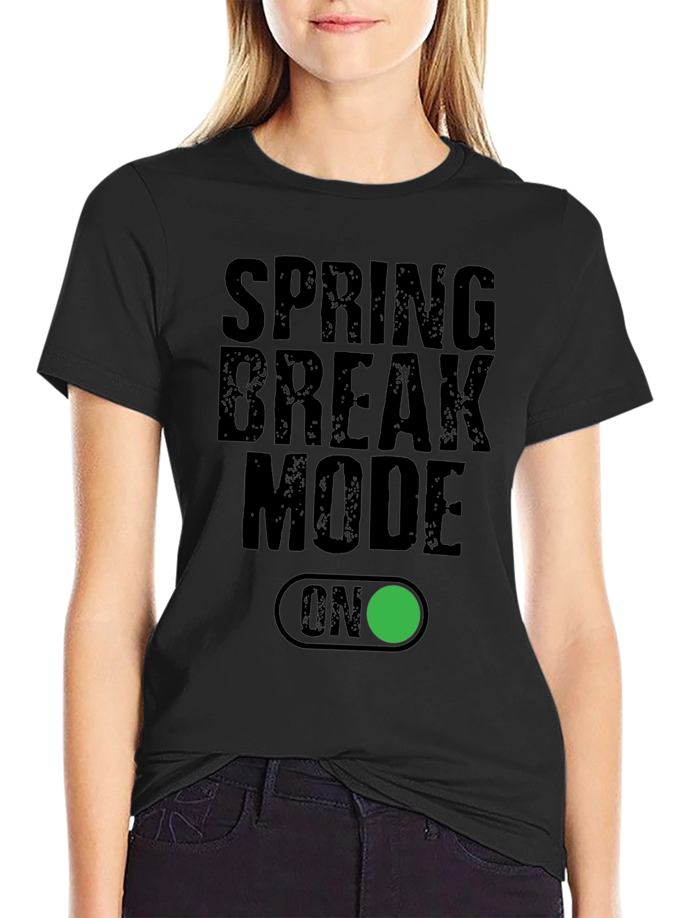 Spring Break Mode ON Black T-Shirt