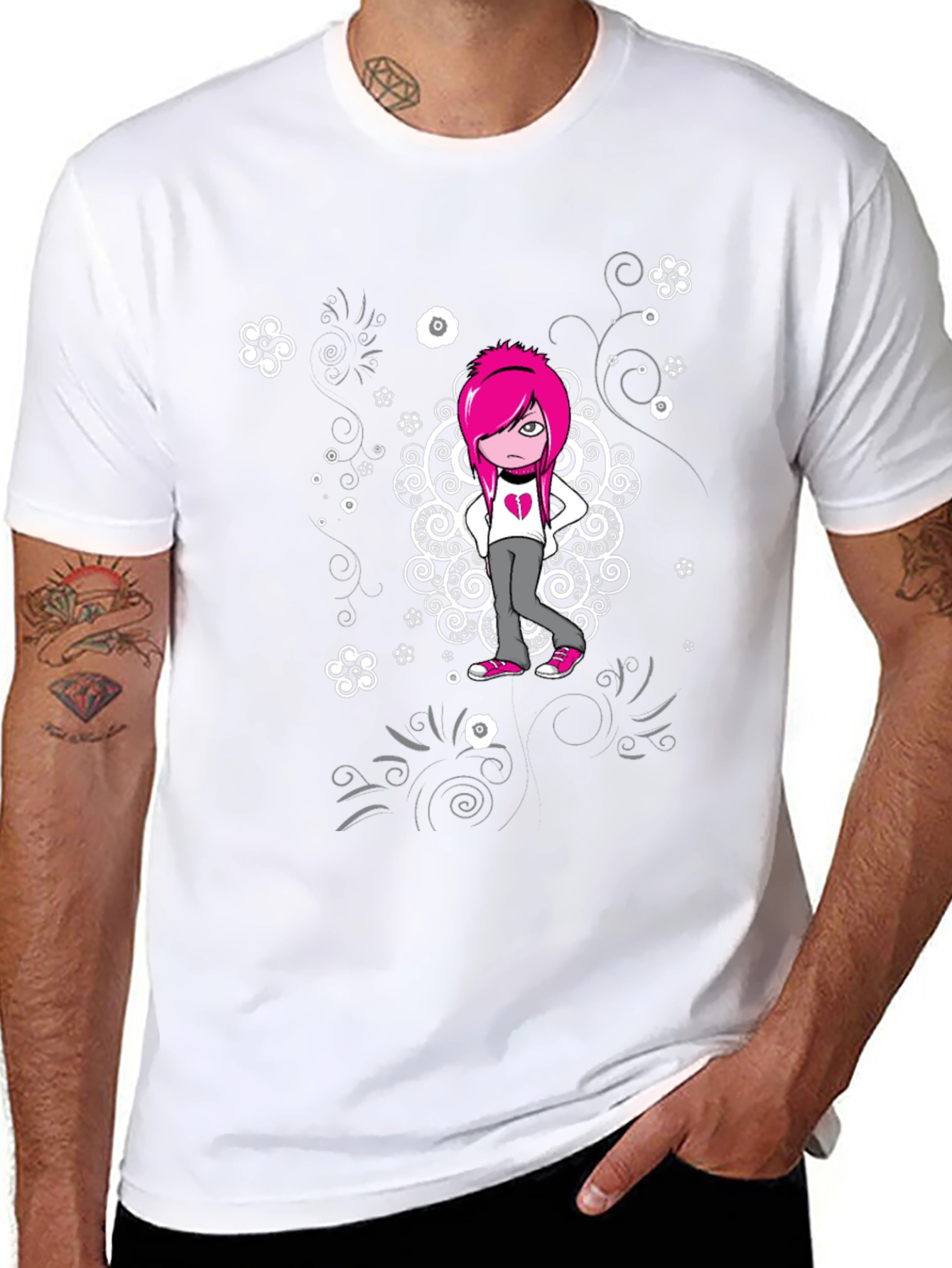 Emo Girl Graphic T-Shirt