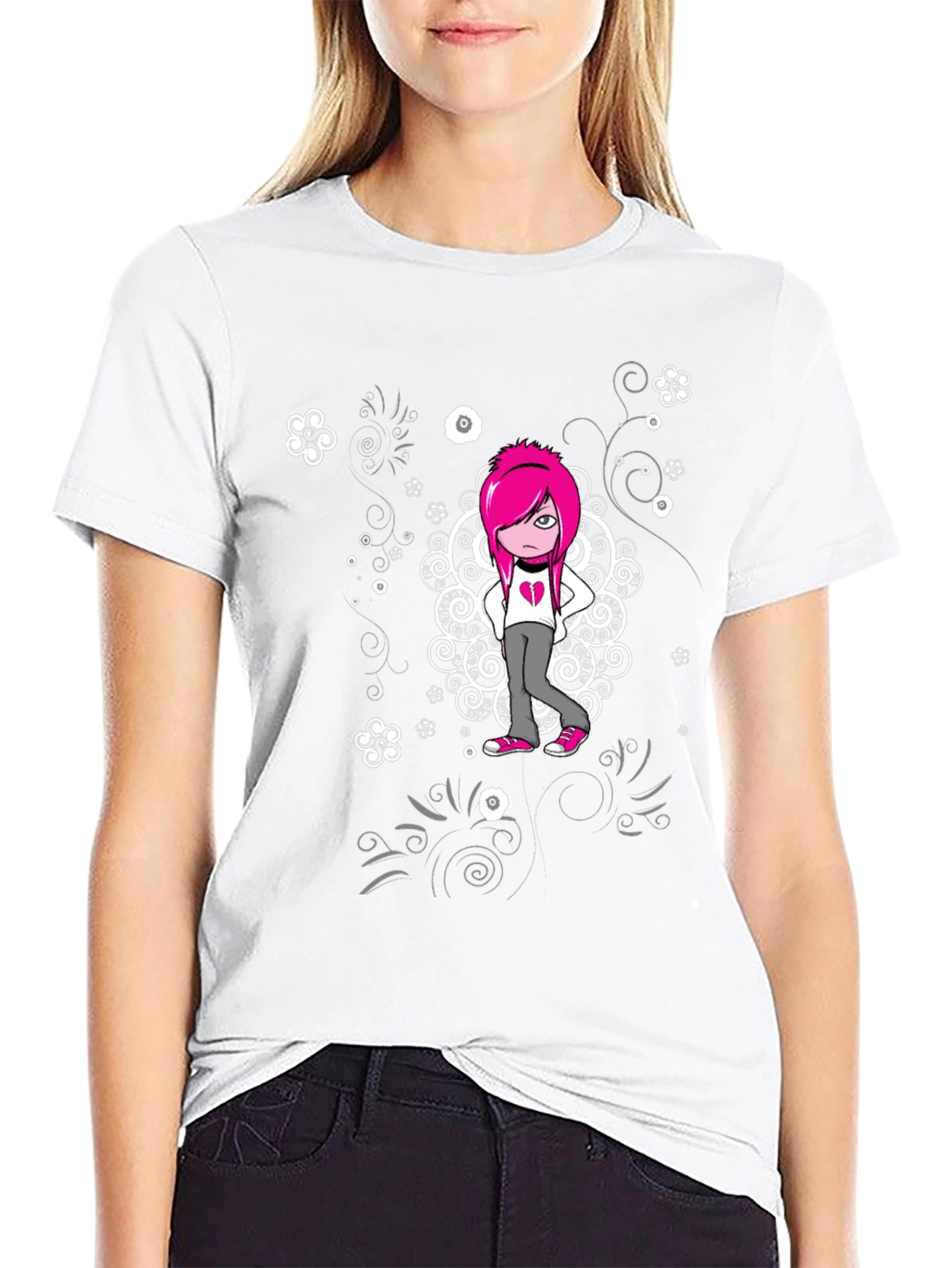 Emo Girl Graphic T-Shirt
