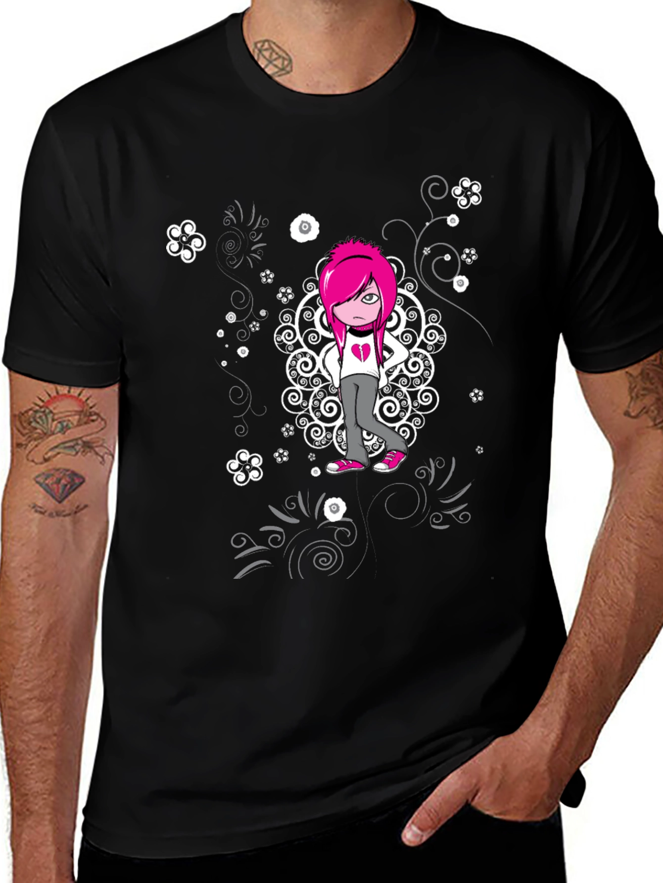 Emo Girl Graphic T-Shirt