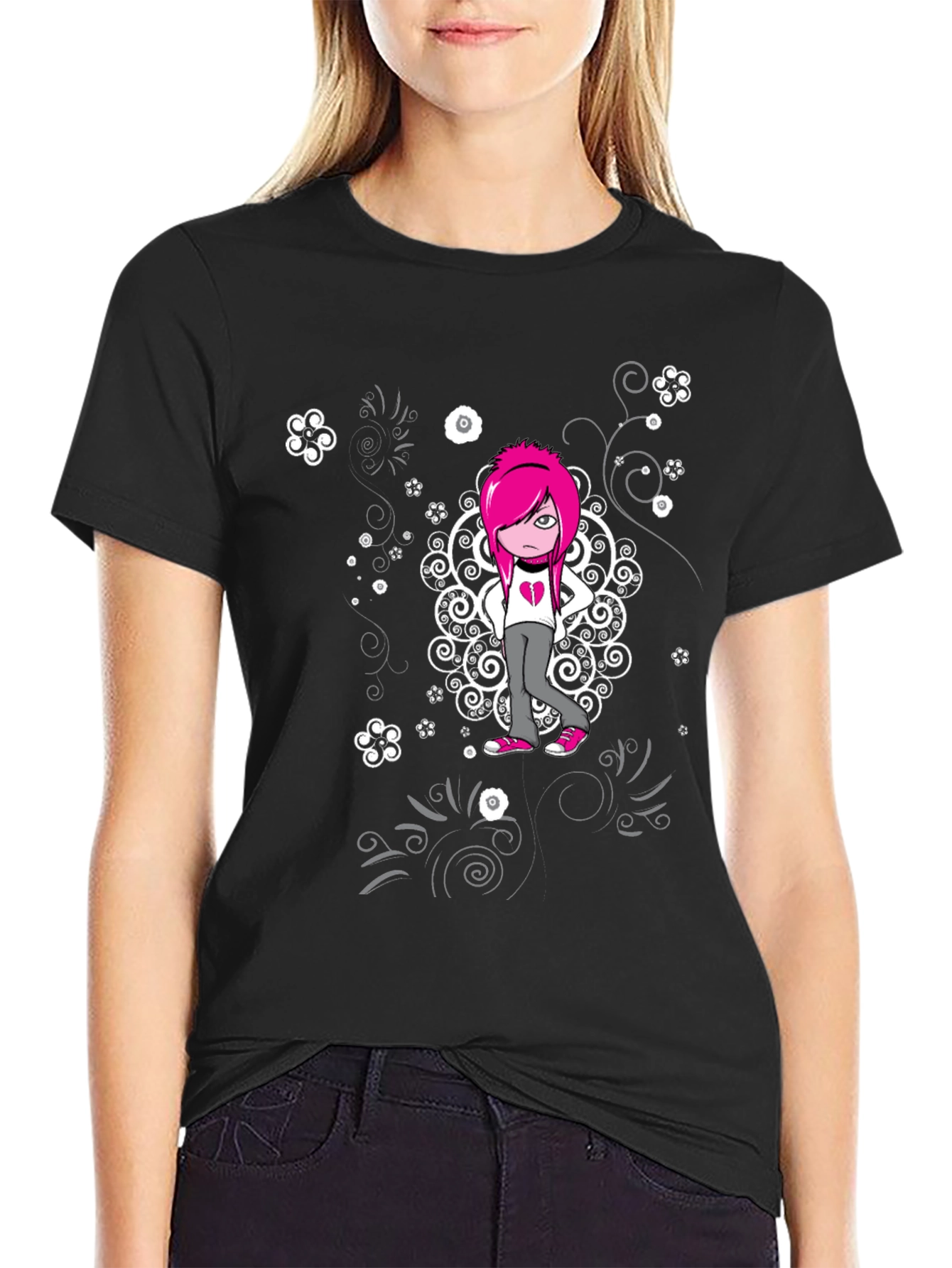 Emo Girl Graphic T-Shirt