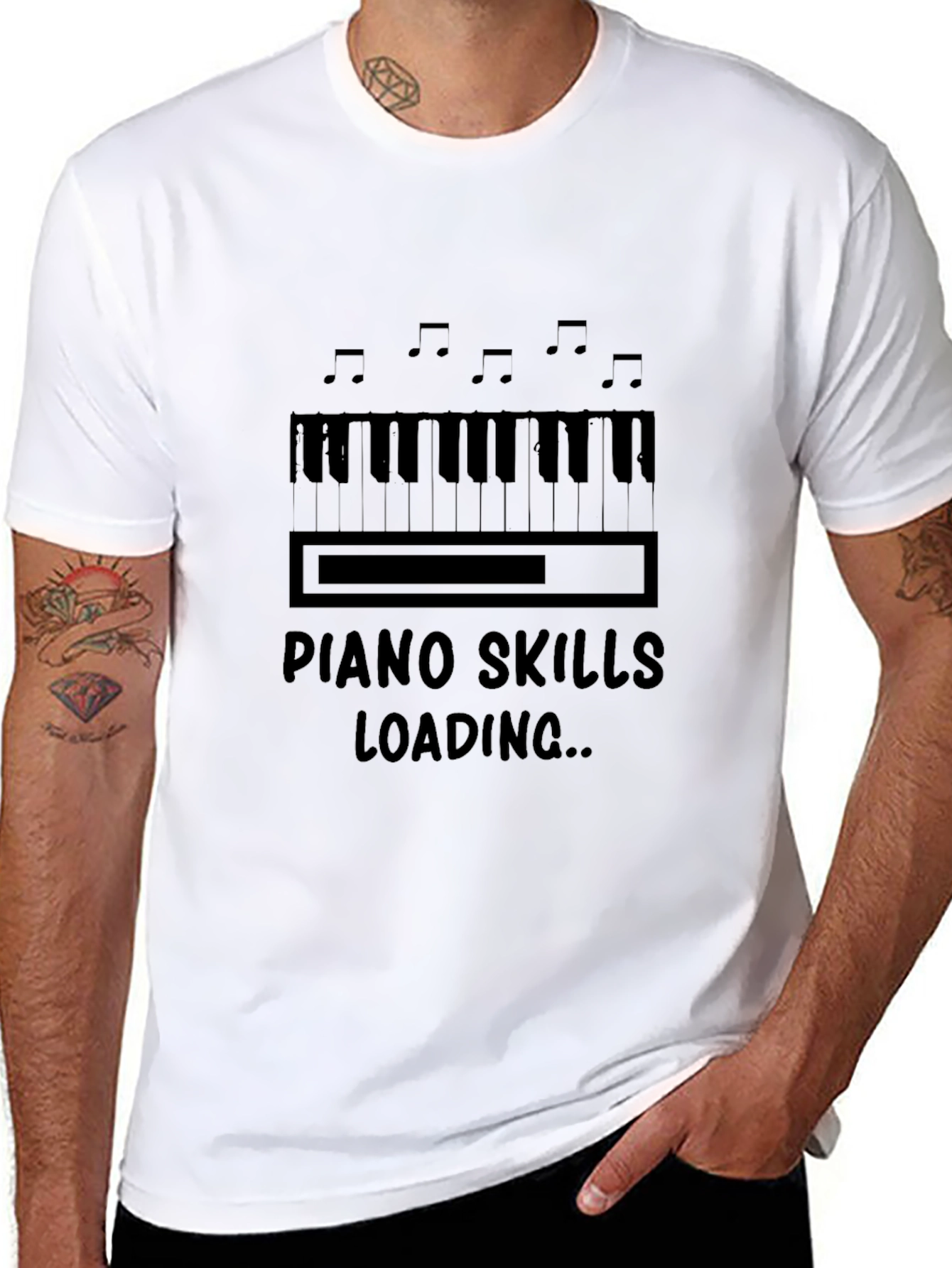 Piano Skills Loading Graphic T-Shirt Musician Tee
