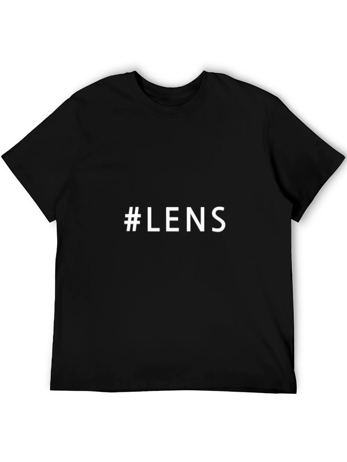 #LENS Black Graphic Tee - Modern Casual Style