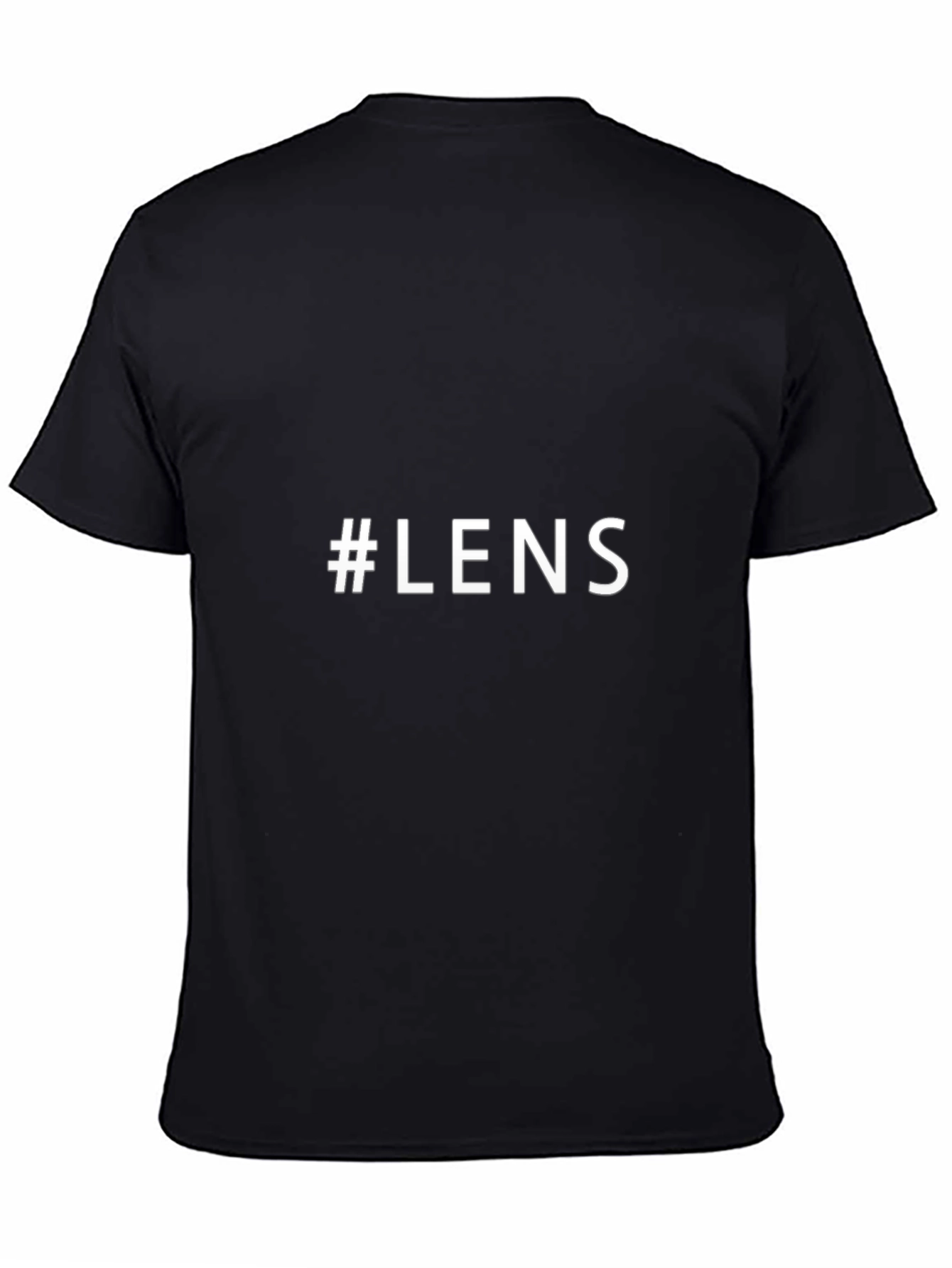 #LENS Black Graphic Tee - Modern Casual Style