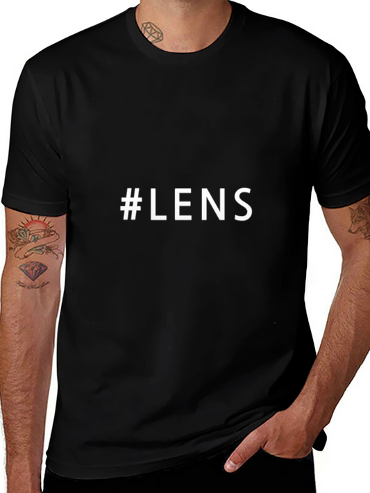 #LENS Black Graphic Tee - Modern Casual Style