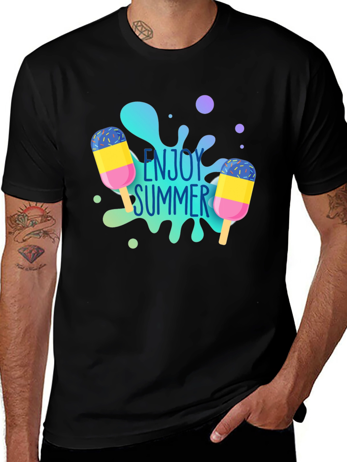 Enjoy Summer Graphic Tee - Fun Ice Cream Design