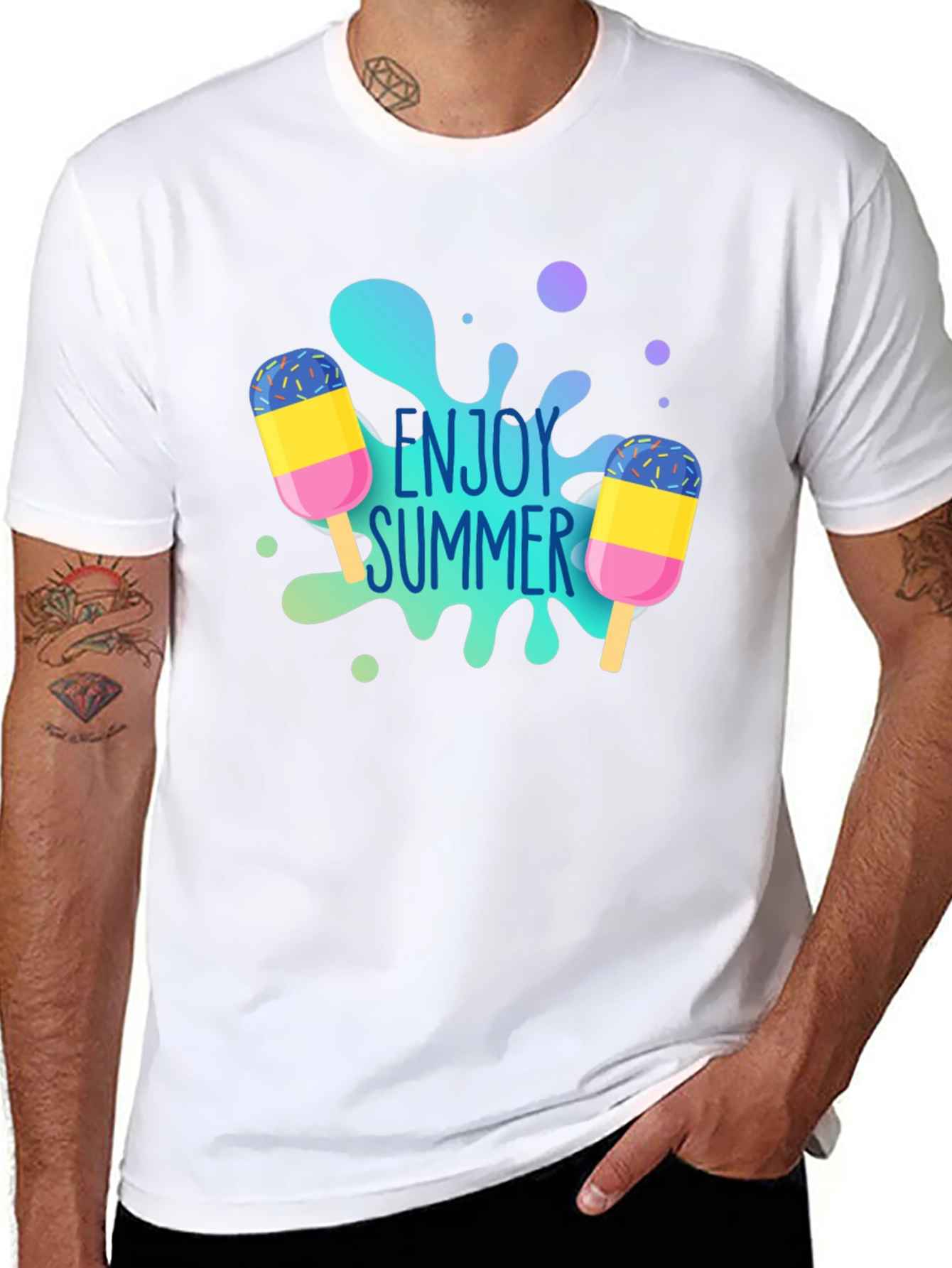 Enjoy Summer Graphic Tee - Fun Ice Cream Design