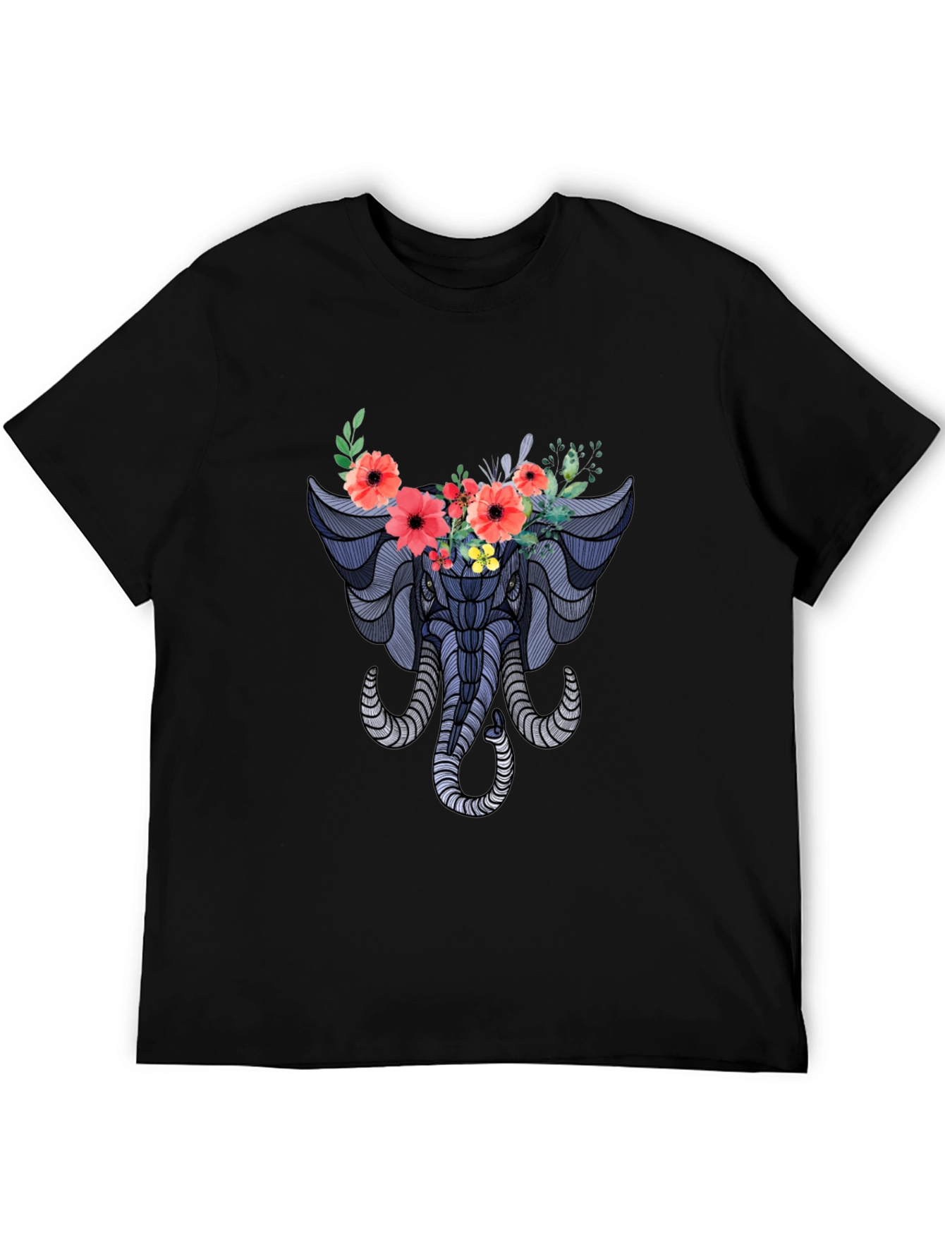 Floral Elephant Graphic T-Shirt