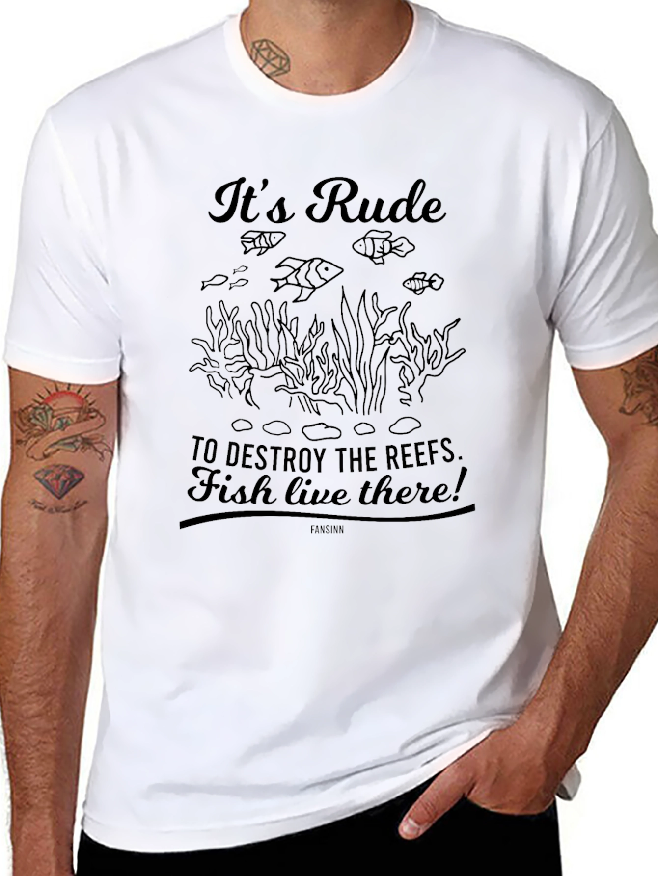 Its Rude to Destroy Reefs Graphic Tee