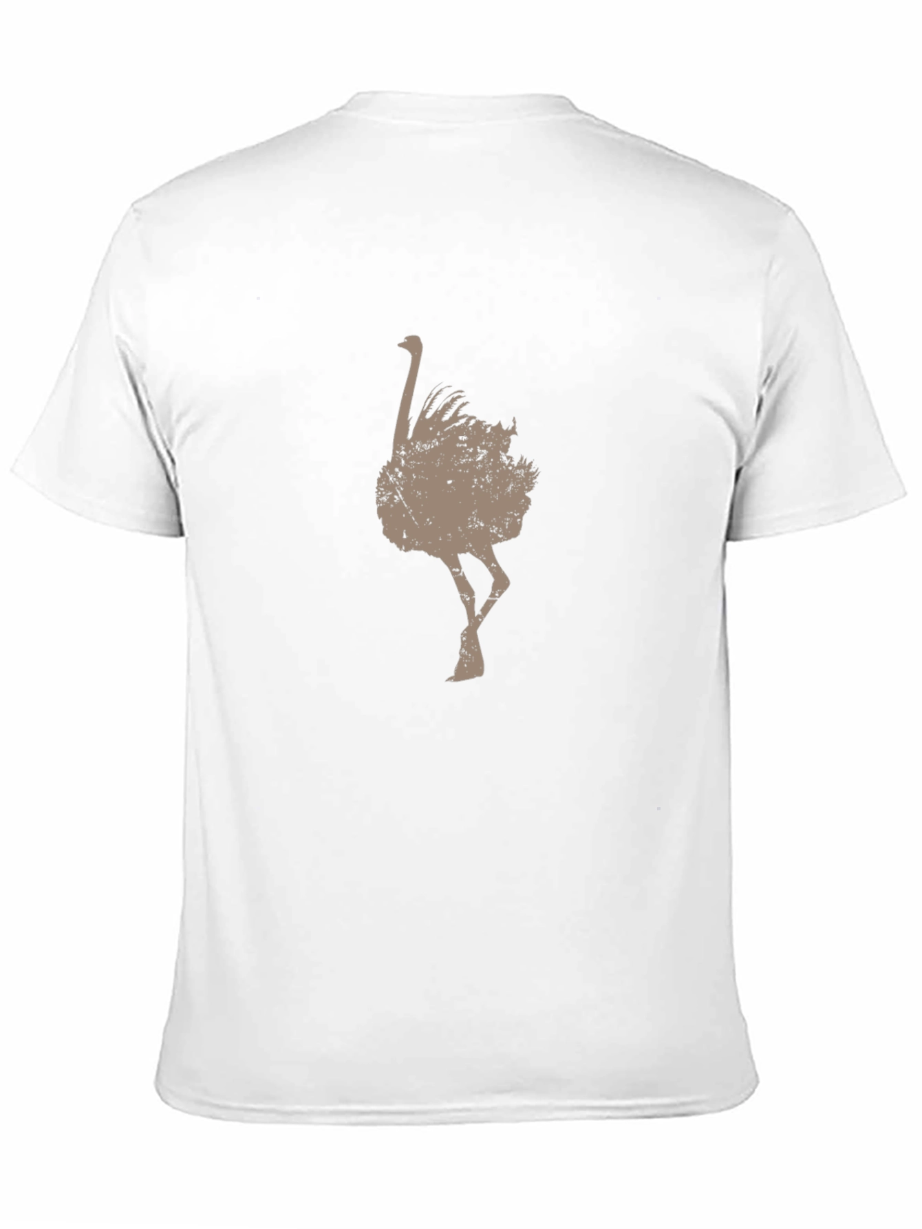 Mens Ostrich Graphic Tee - Unique Distressed Print