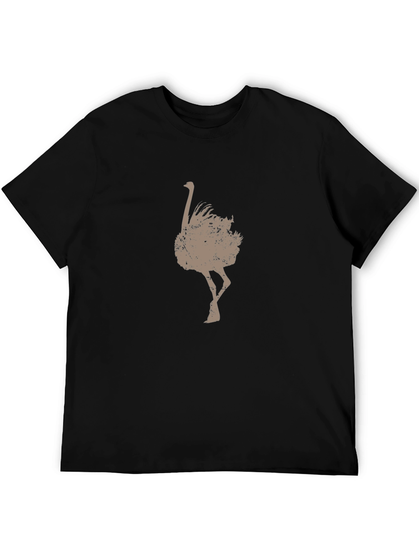 Mens Ostrich Graphic Tee - Unique Distressed Print