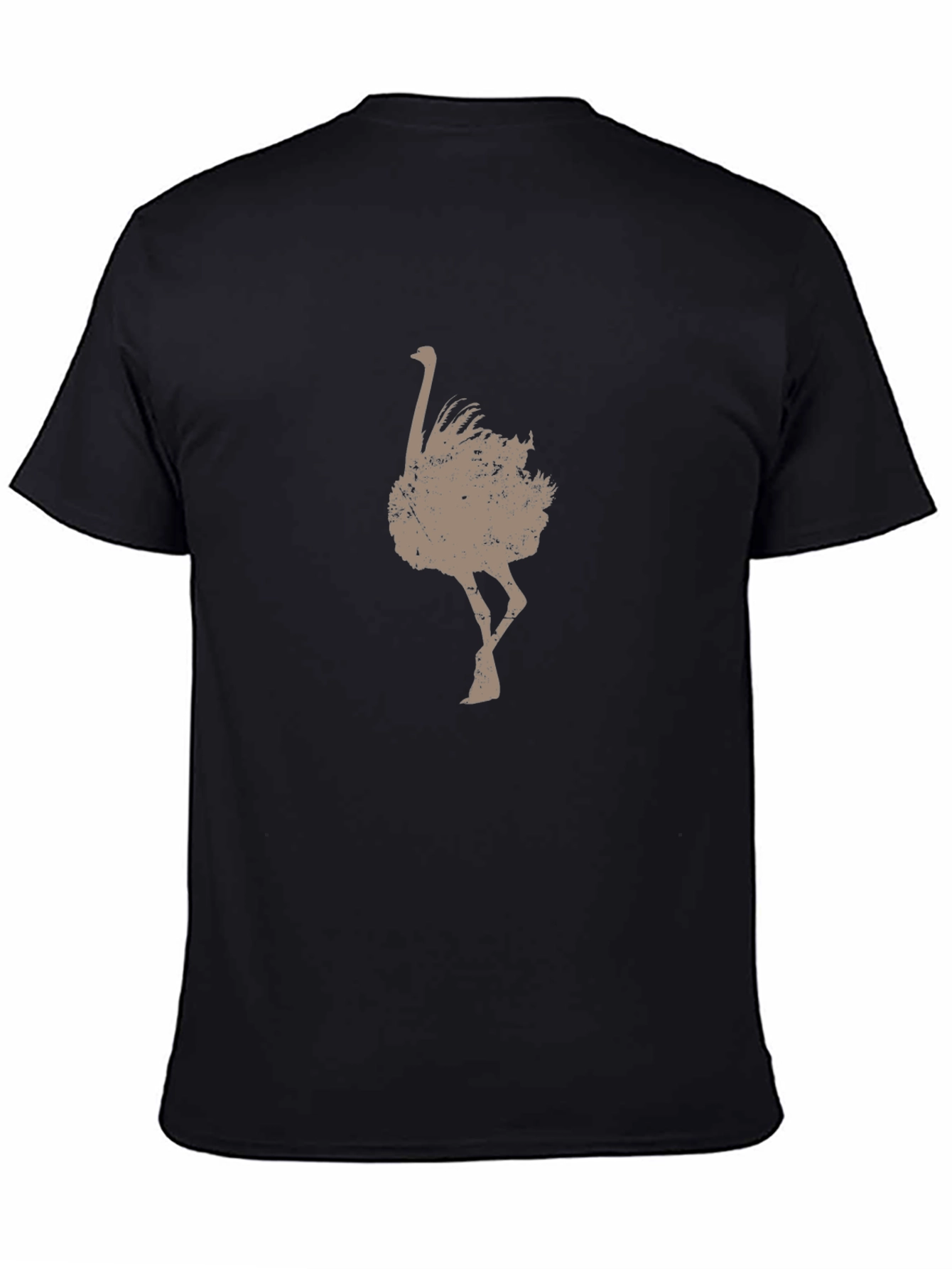 Mens Ostrich Graphic Tee - Unique Distressed Print