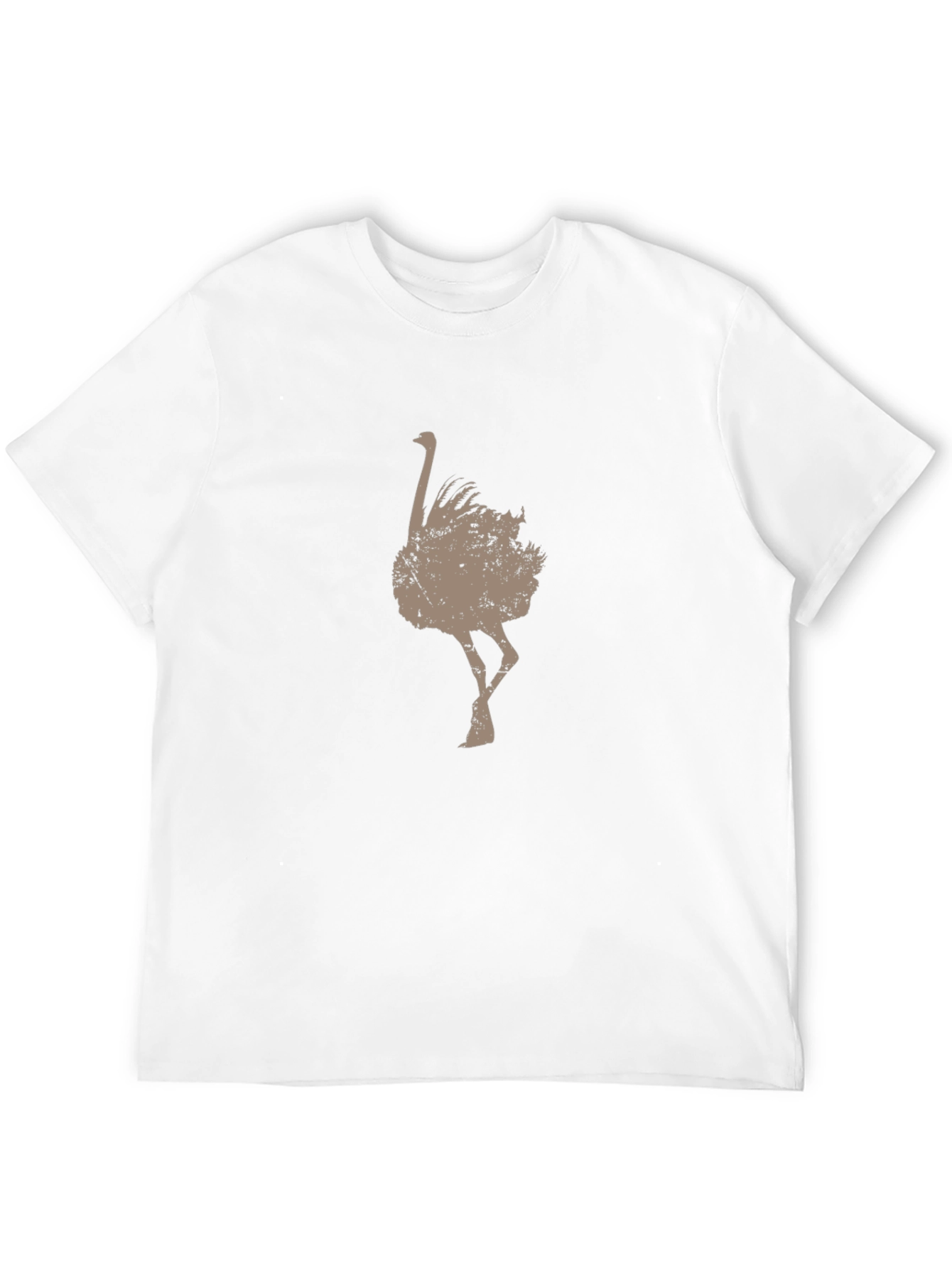 Mens Ostrich Graphic Tee - Unique Distressed Print