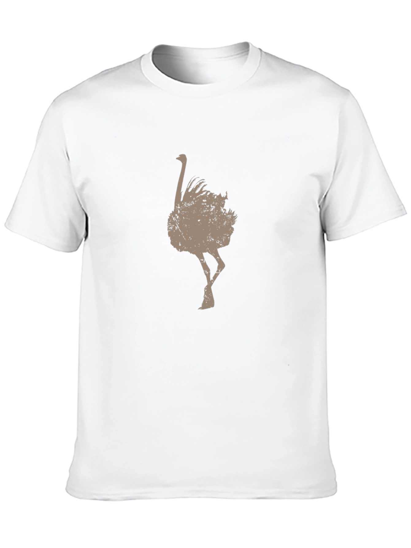 Mens Ostrich Graphic Tee - Unique Distressed Print