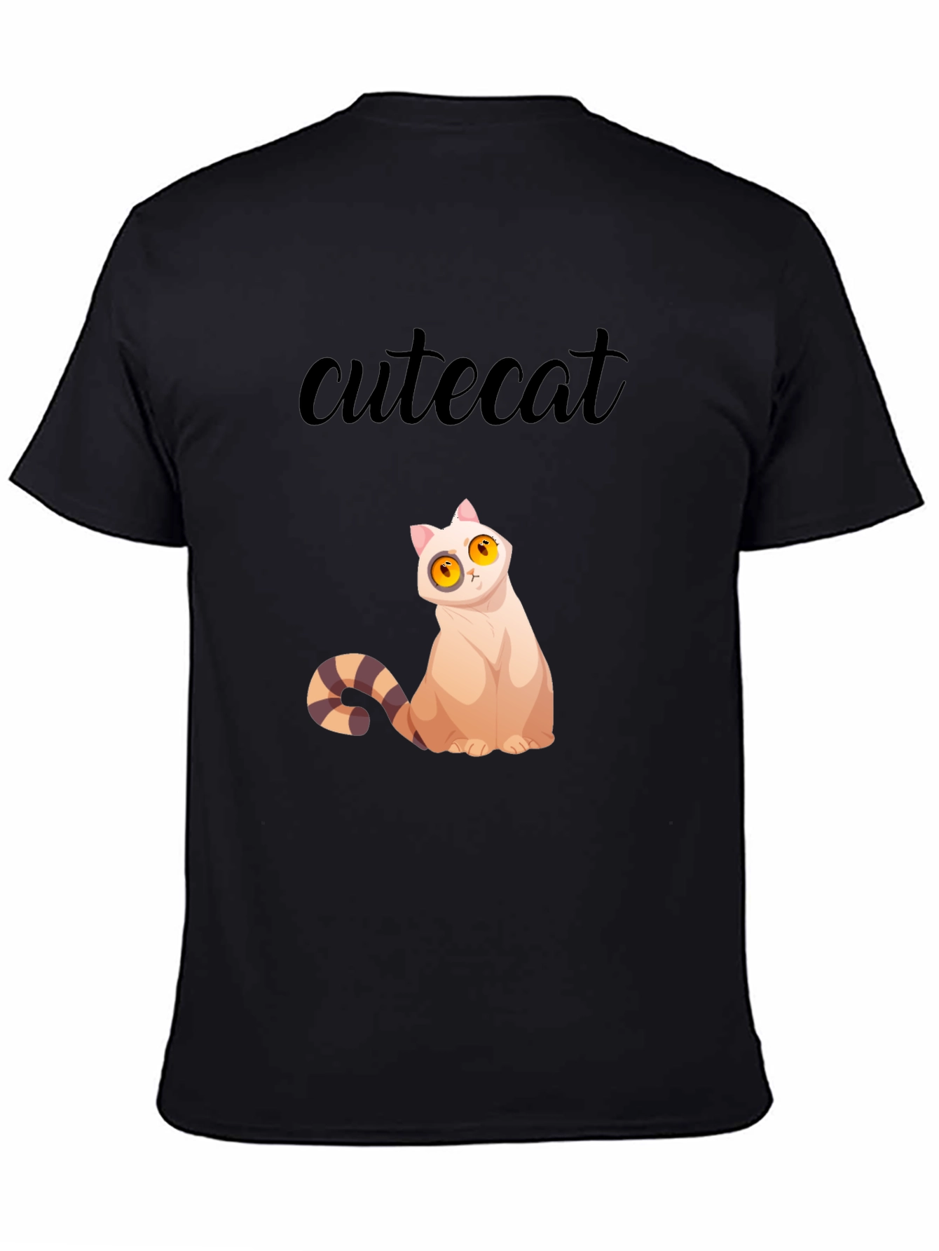 Cute Cat Graphic Tee - Stylish Black T-Shirt