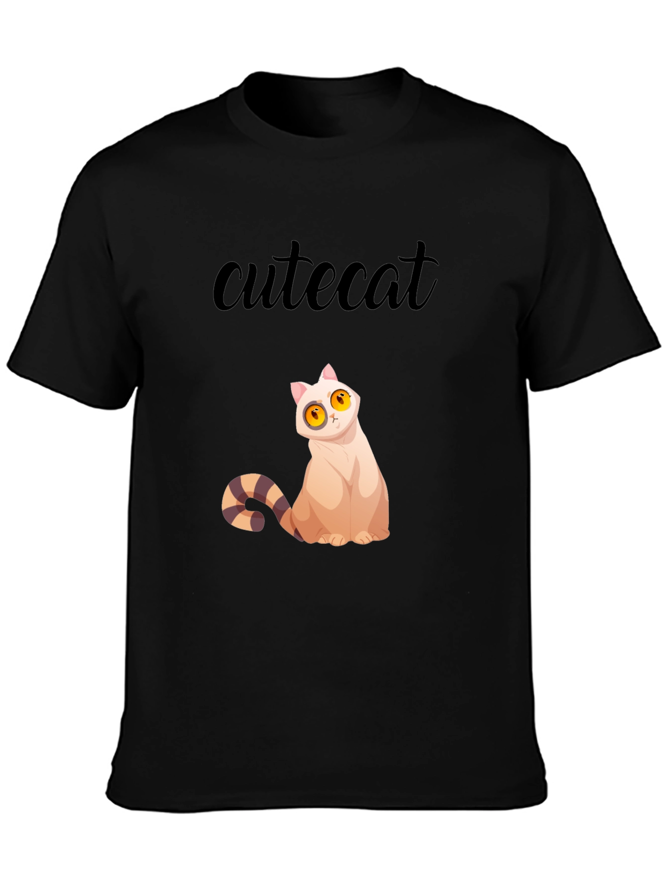 Cute Cat Graphic Tee - Stylish Black T-Shirt
